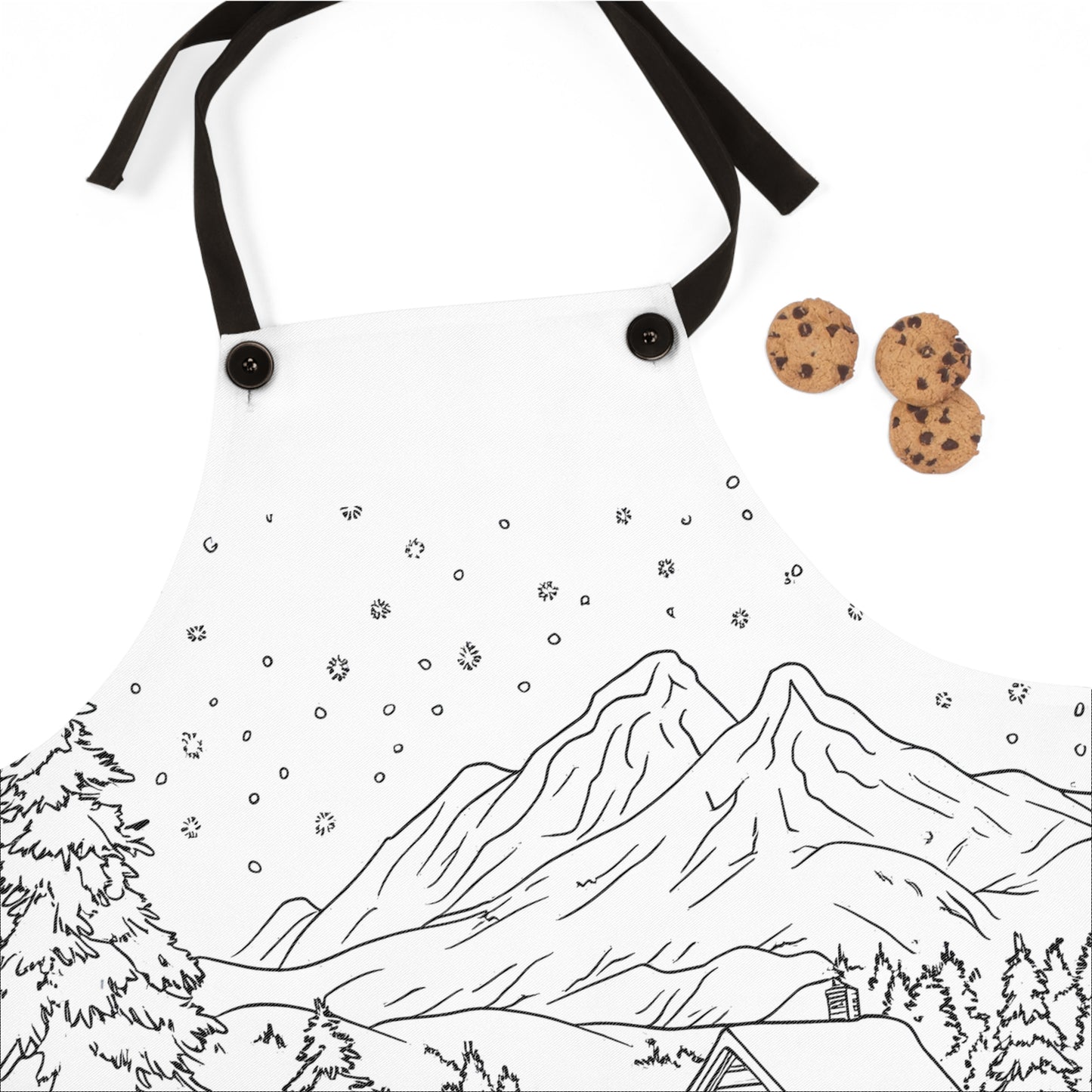 Apron Coloring Kit with 10 Fabric Markers - Winter Landscape