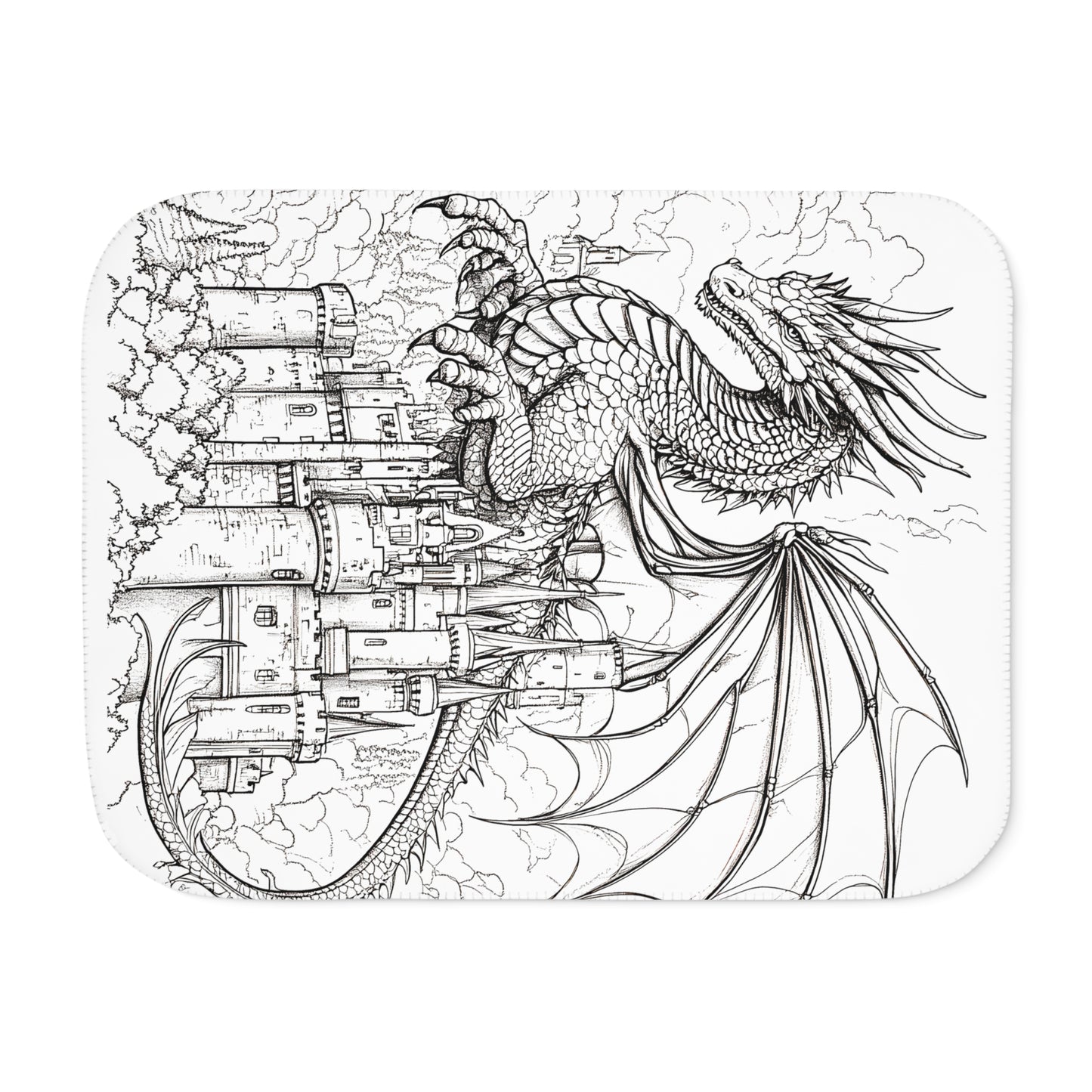 Blanket Coloring Kit with 10 Fabric Markers - Dragon and Castle