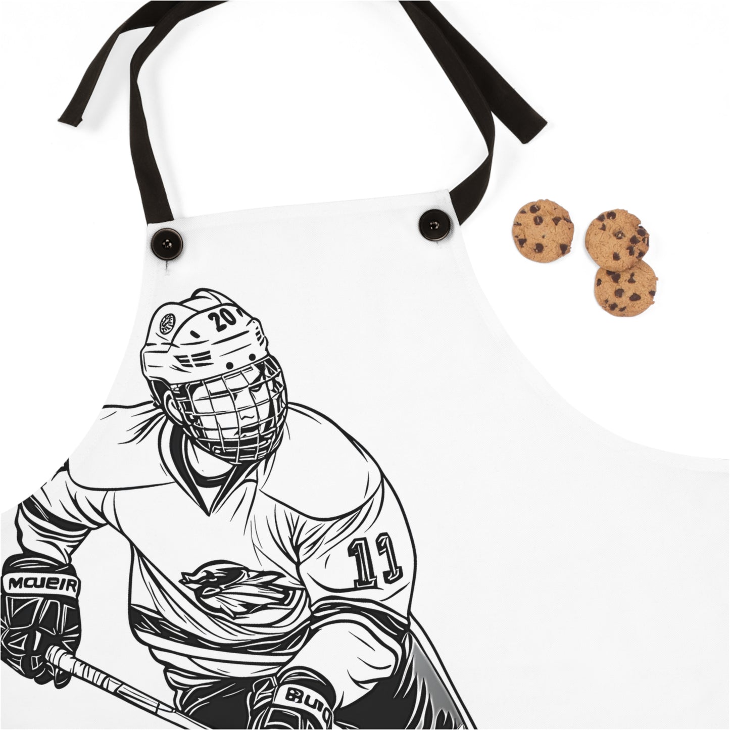 Apron Coloring Kit with 10 Fabric Markers - Ice Hockey Player