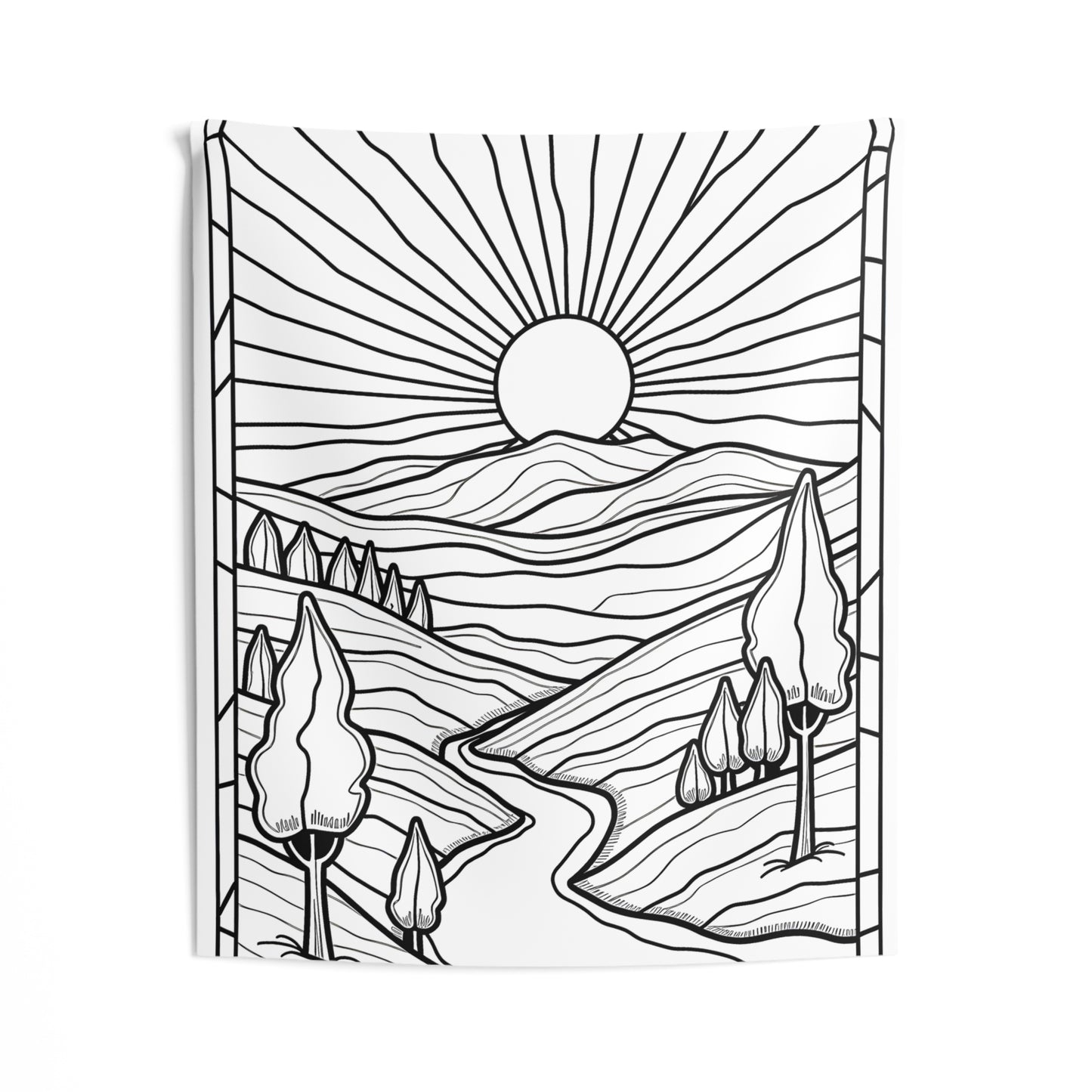 Indoor Wall Tapestries Coloring Kit with 10 Fabric Markers - Sunset