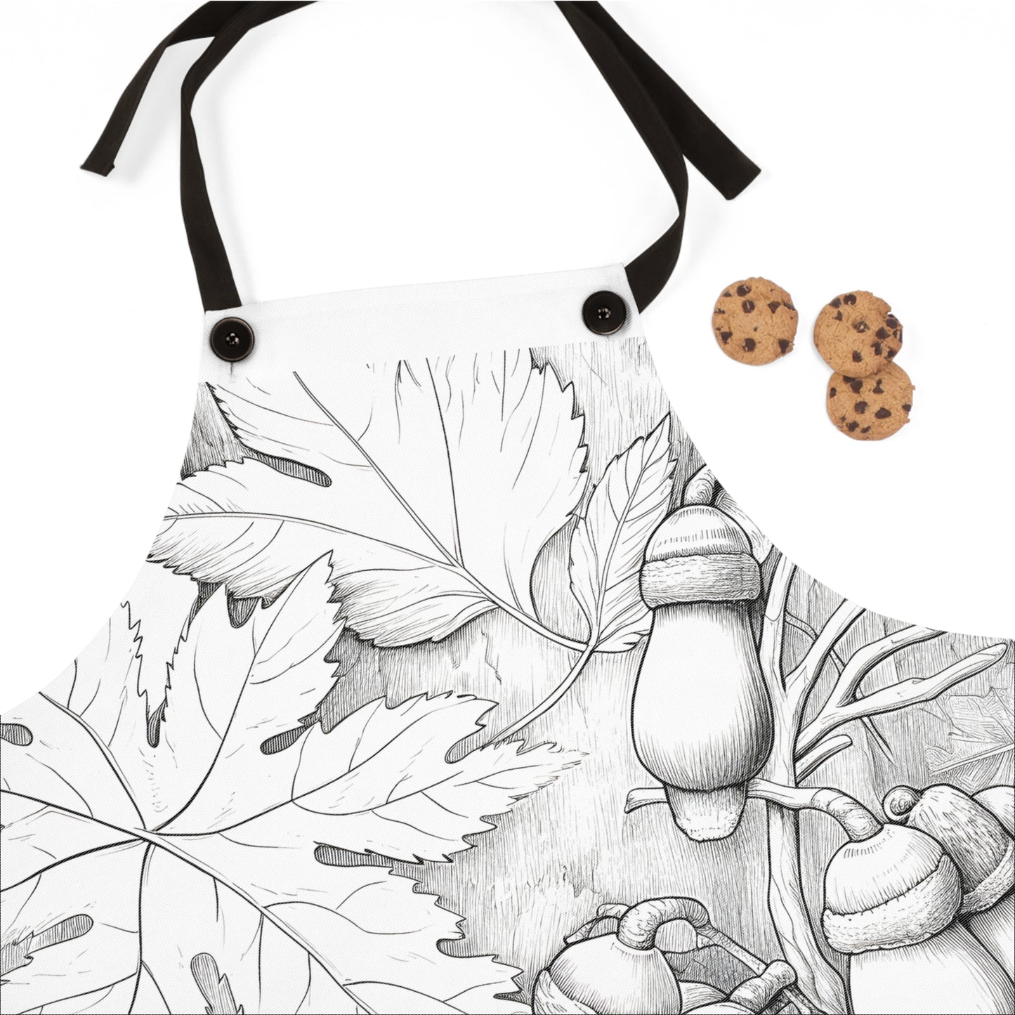 Apron Coloring Kit with 10 Fabric Markers - Acorns and Leaves