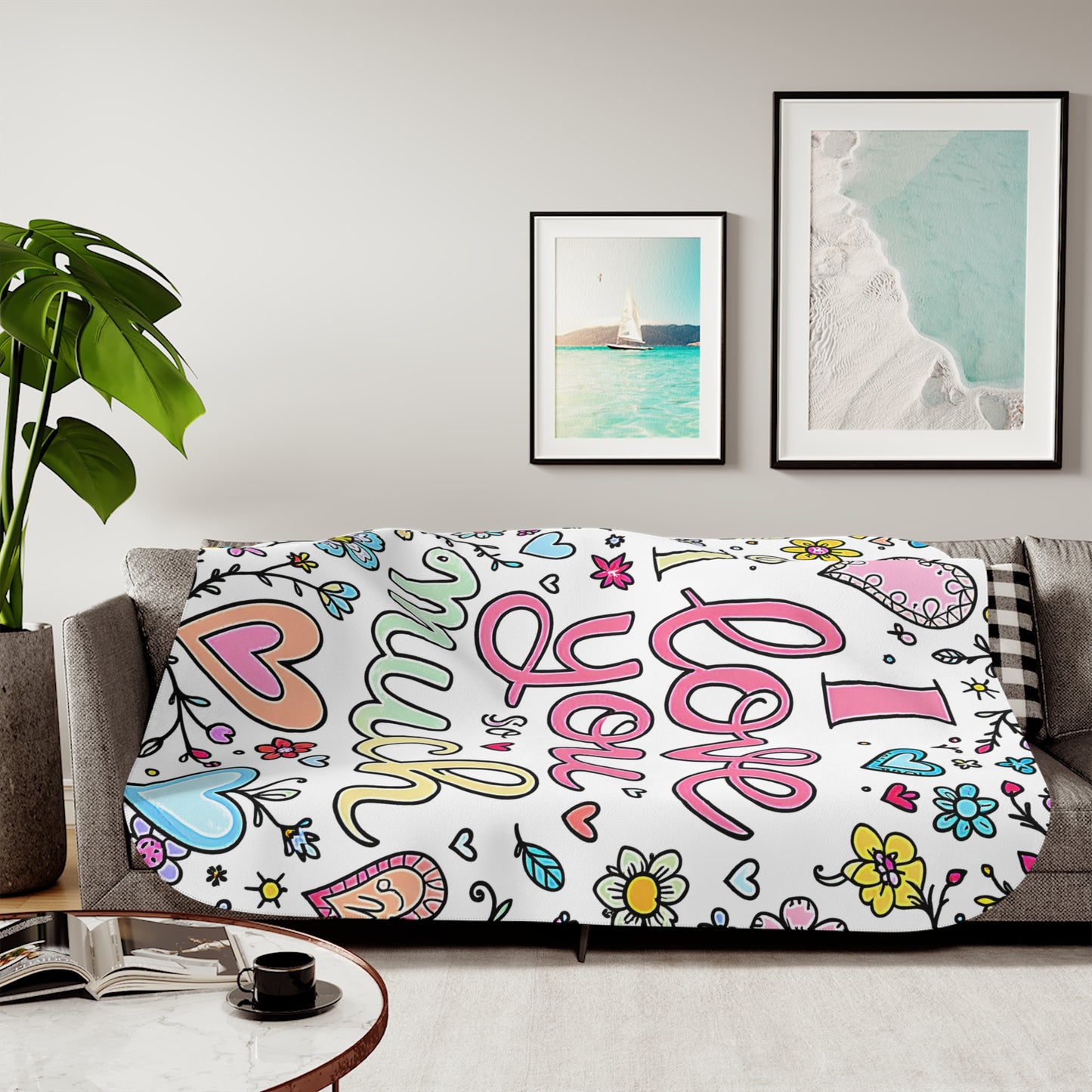 Blanket Colorful Graphic Design - Romantic Flowers