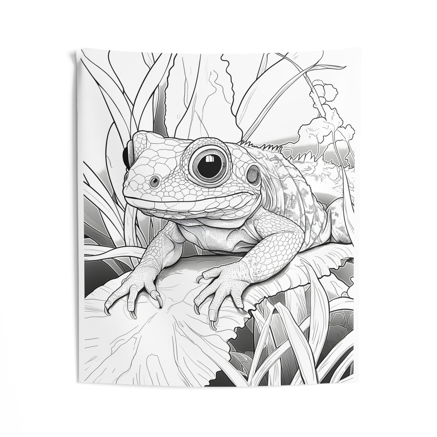 Indoor Wall Tapestries Coloring Kit with 10 Fabric Markers - Frog