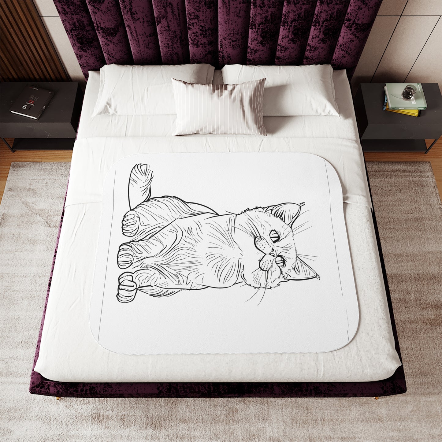 Blanket Coloring Kit with 10 Fabric Markers - Sitting Cat