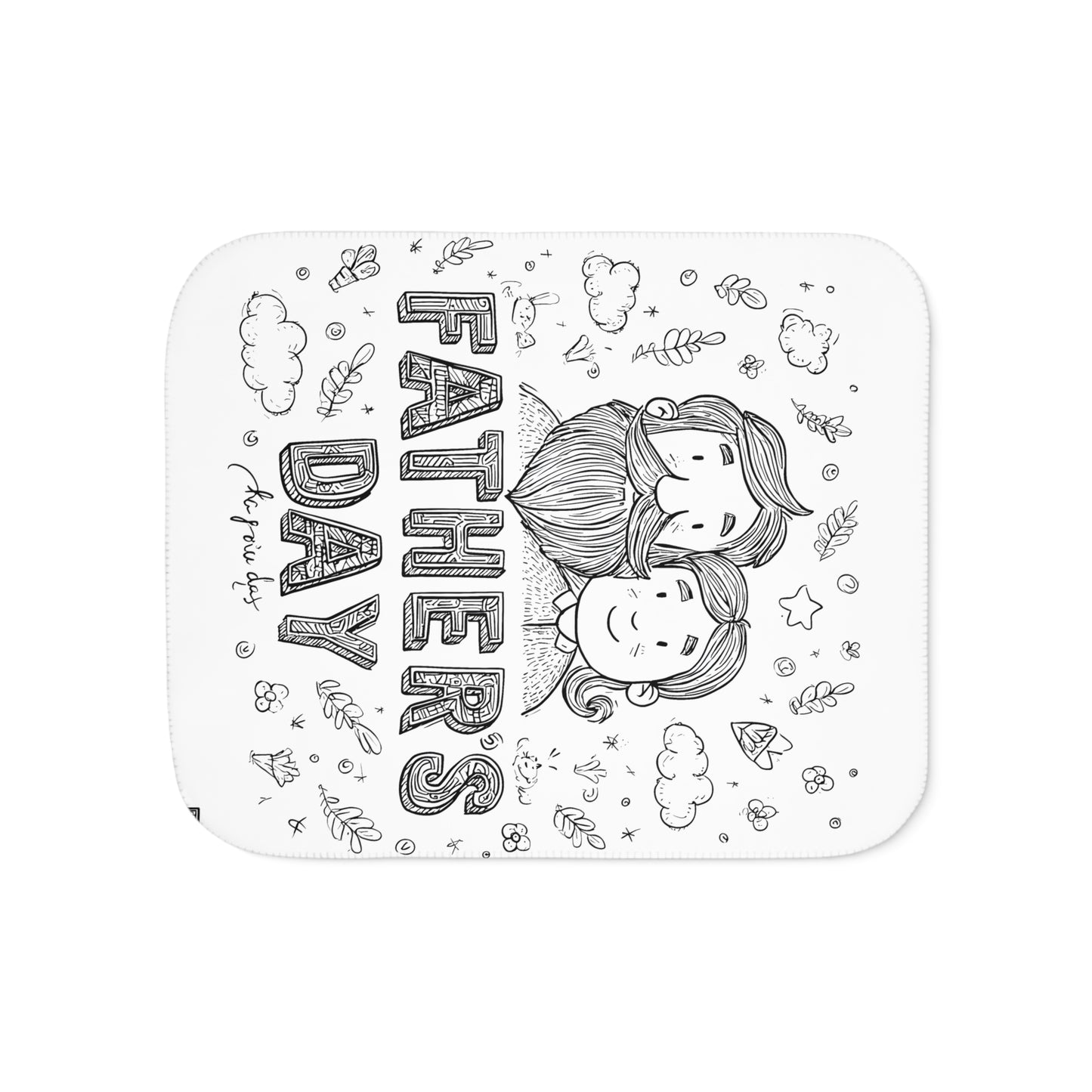 Blanket Coloring Kit with 10 Fabric Markers - Father and Child Drawing