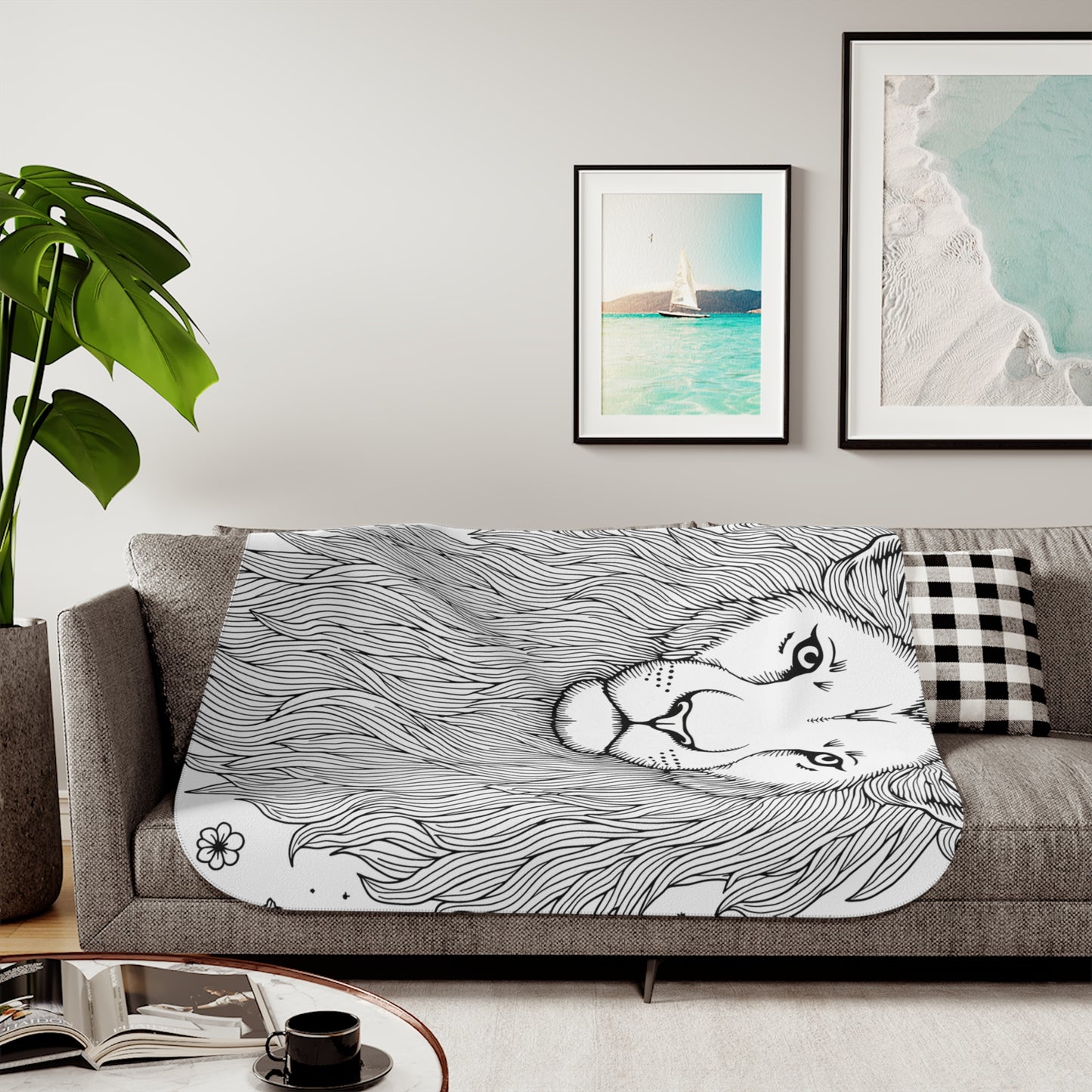Blanket Coloring Kit with 10 Fabric Markers - Lion's Head