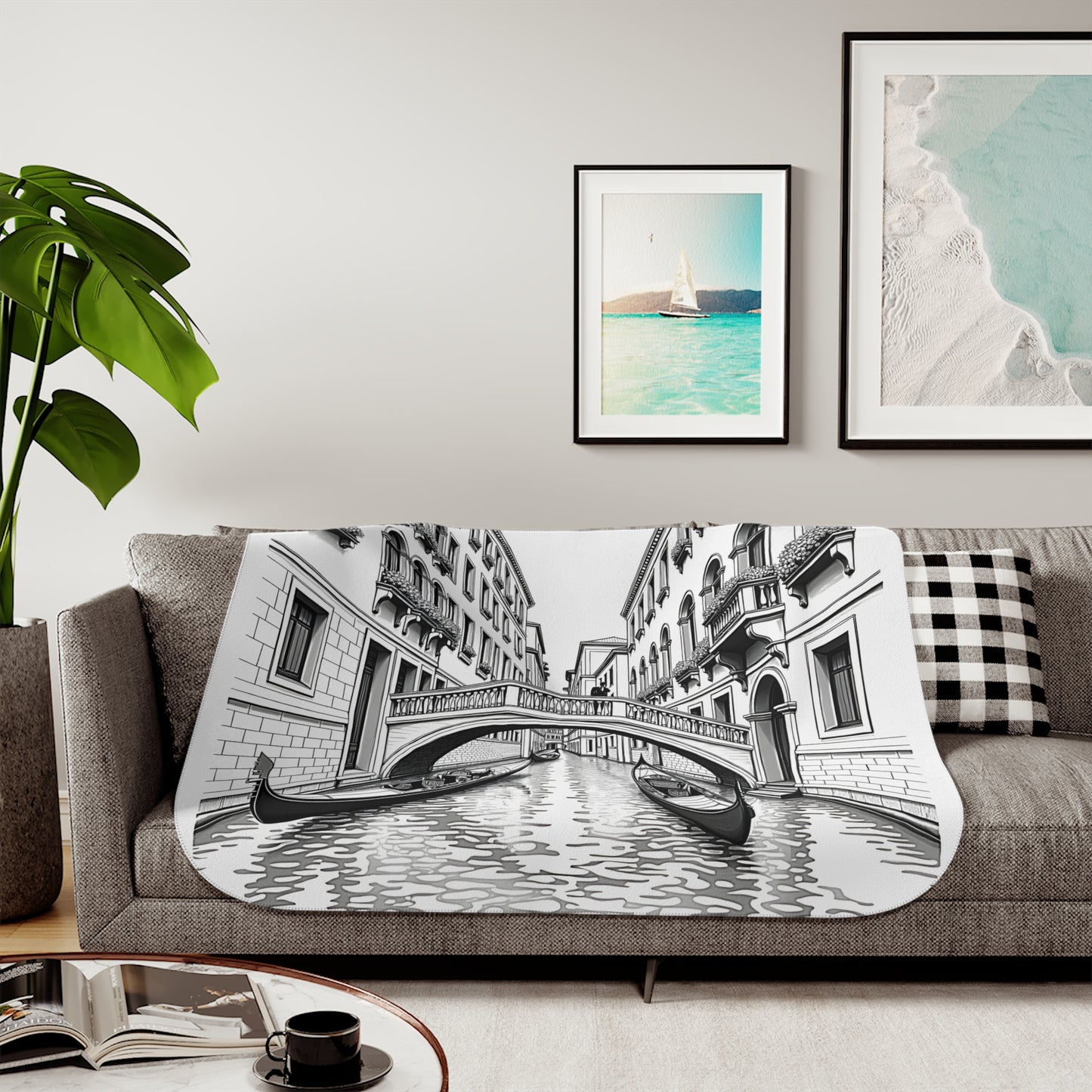 Blanket Coloring Kit with 10 Fabric Markers - Venetian Canal