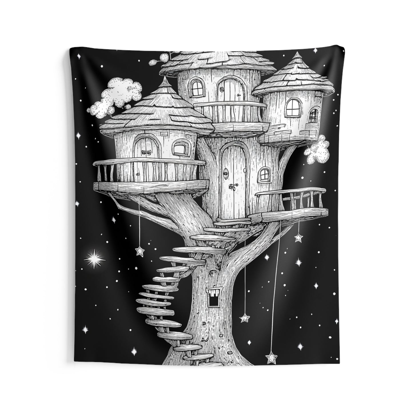 Indoor Wall Tapestries Coloring Kit with 10 Fabric Markers - Treehouse