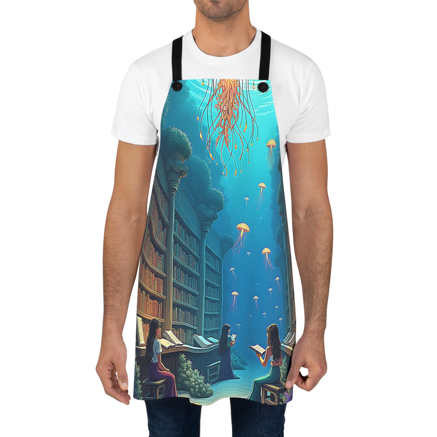 Apron Colorful Graphic Design - Underwater Library