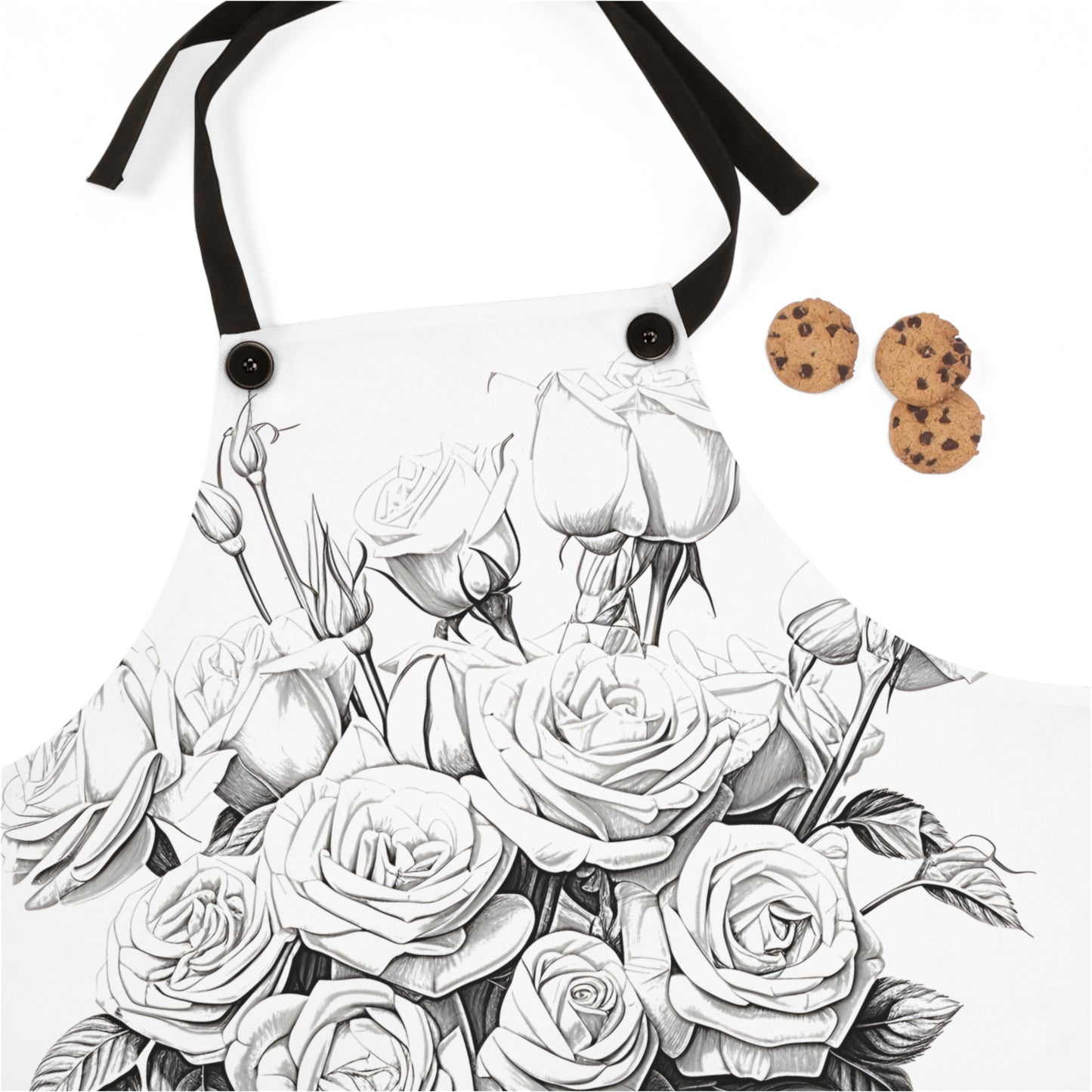 Apron Coloring Kit with 10 Fabric Markers - Roses in Vase