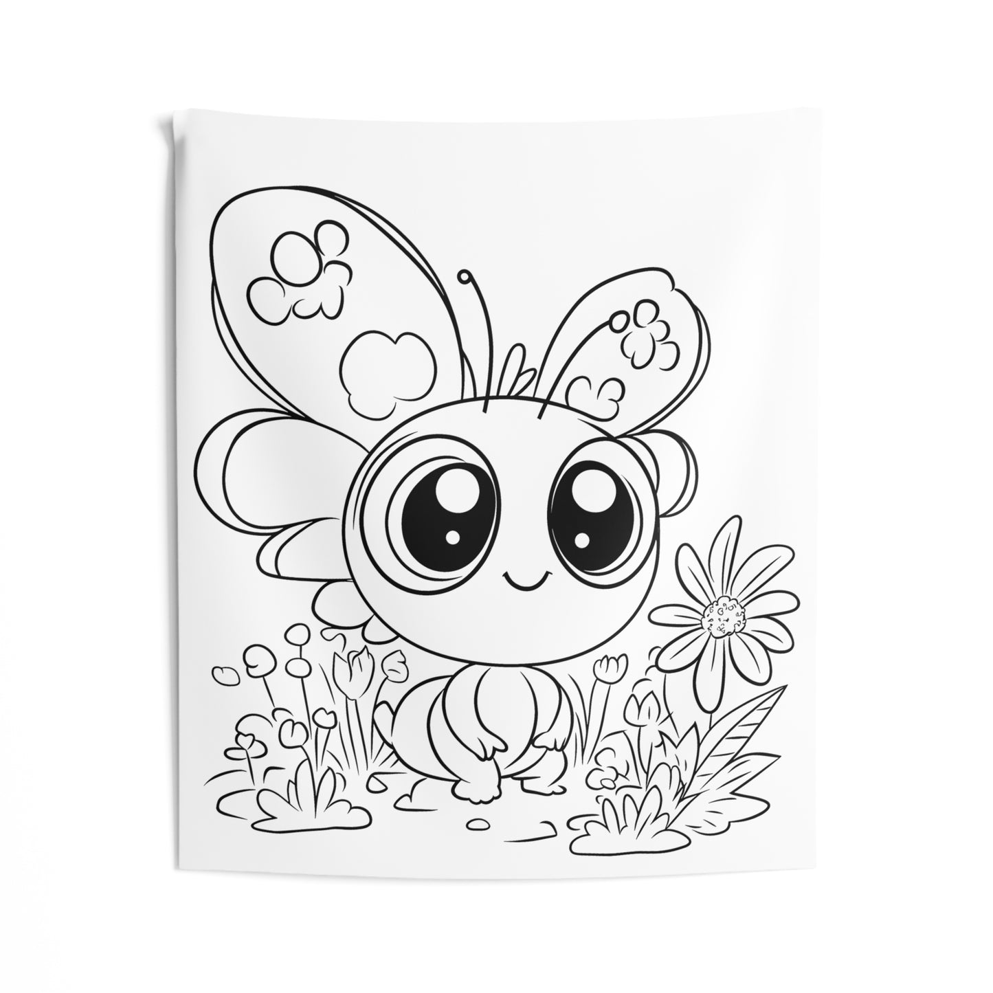 Indoor Wall Tapestries Coloring Kit with 10 Fabric Markers - Cute Butterfly