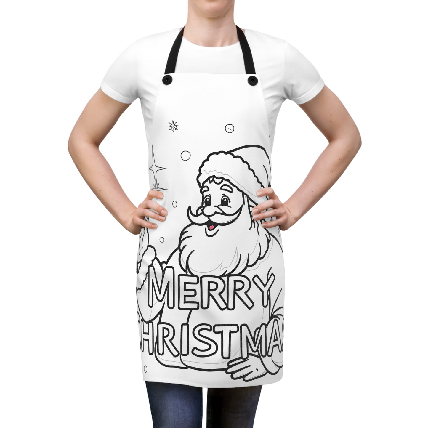 Apron Coloring Kit with 10 Fabric Markers - Santa Claus