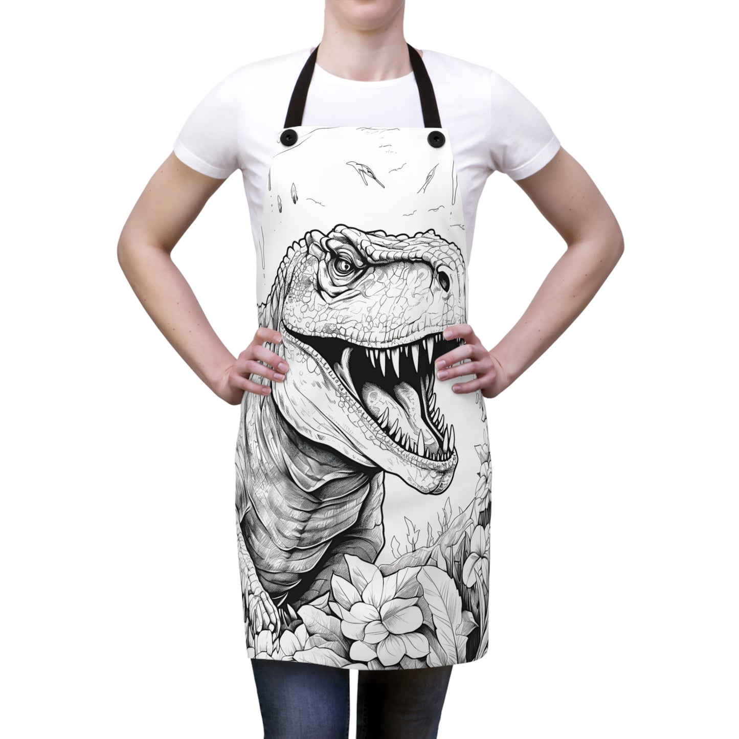 Apron Coloring Kit with 10 Fabric Markers - Tyrannosaurus Rex