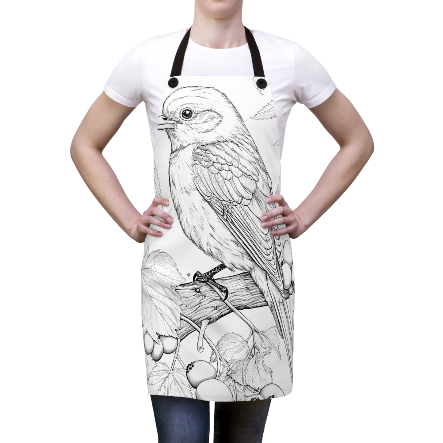 Apron Coloring Kit with 10 Fabric Markers - Perching Bird