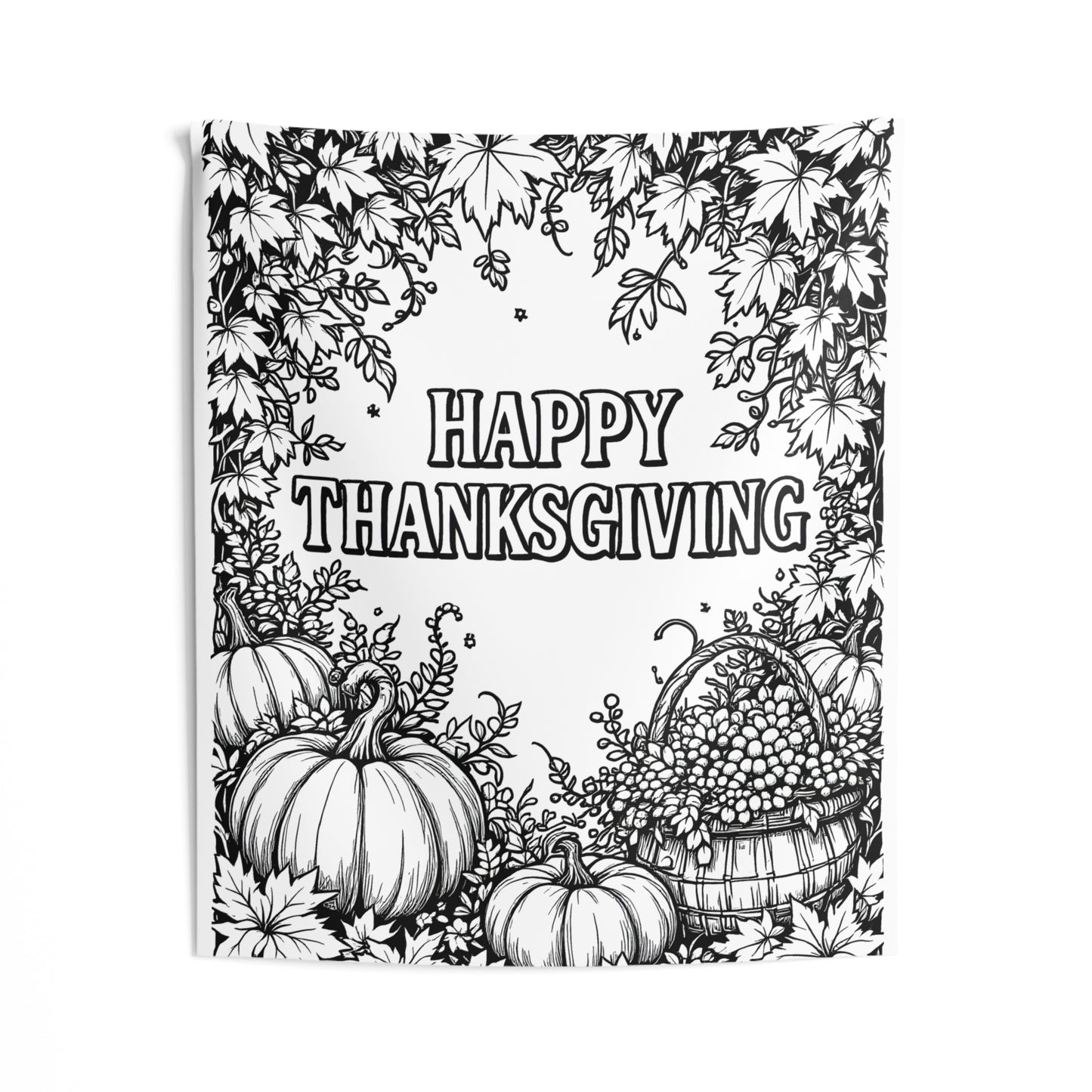 Indoor Wall Tapestries Coloring Kit with 10 Fabric Markers - Pumpkin and Harvest