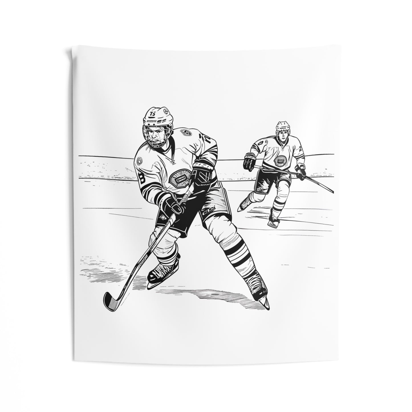 Indoor Wall Tapestries Coloring Kit with 10 Fabric Markers - Ice Hockey