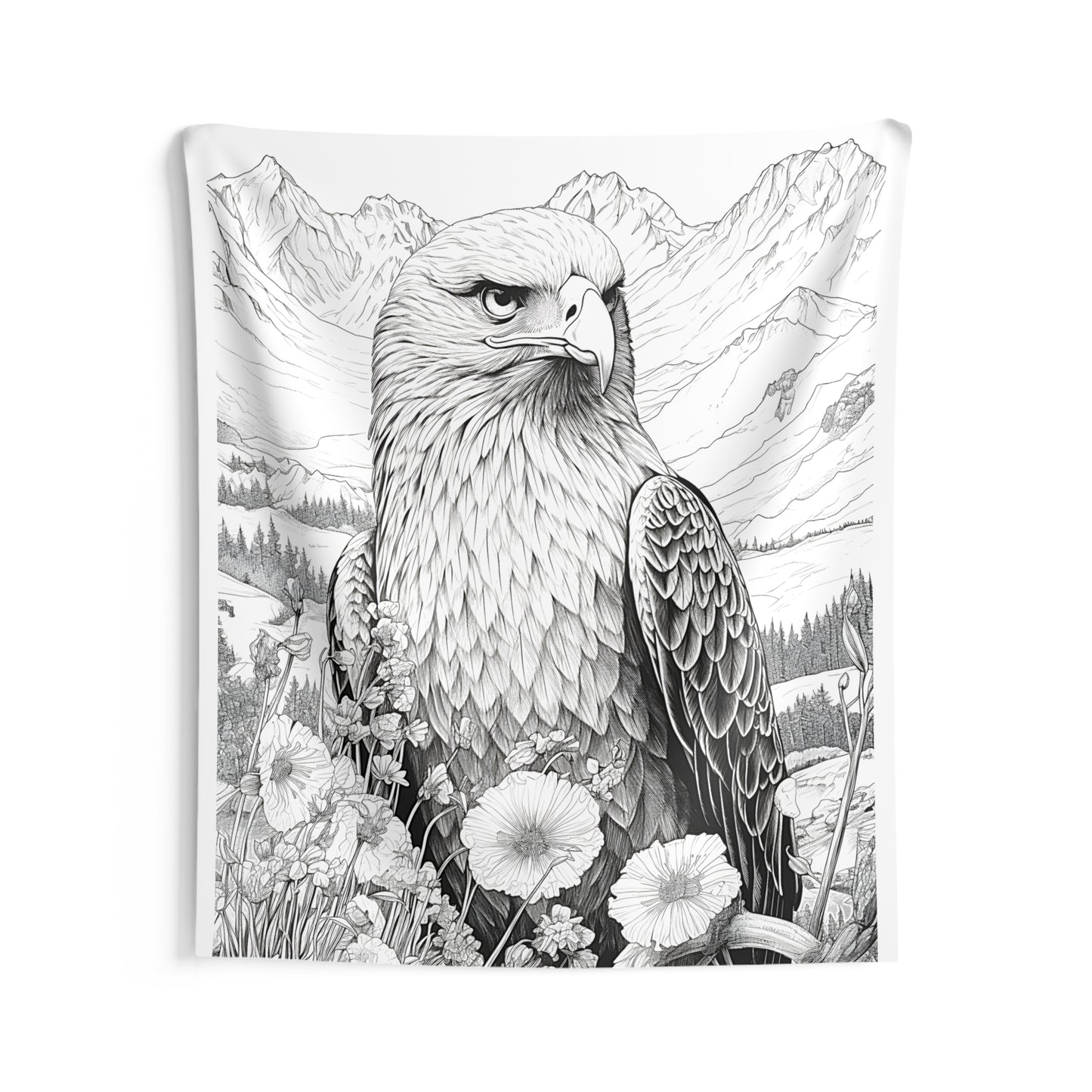 Indoor Wall Tapestries Coloring Kit with 10 Fabric Markers - Eagle