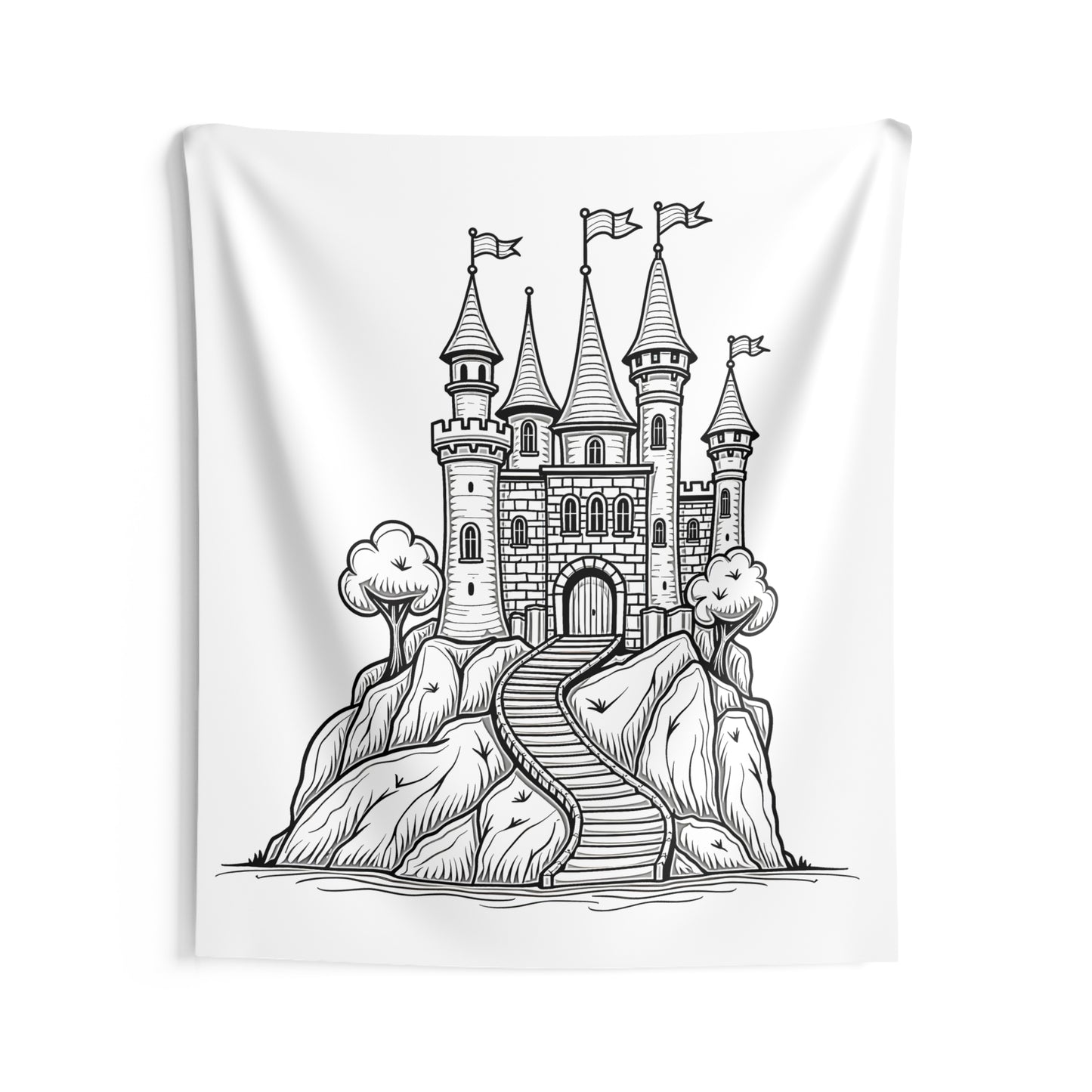 Indoor Wall Tapestries Coloring Kit with 10 Fabric Markers - Enchanted Castle