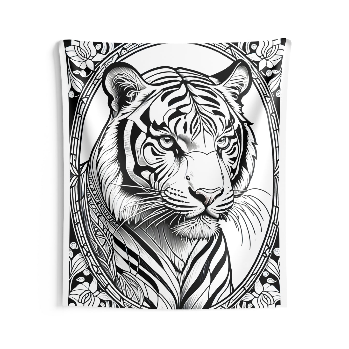 Indoor Wall Tapestries Coloring Kit with 10 Fabric Markers - Tigers