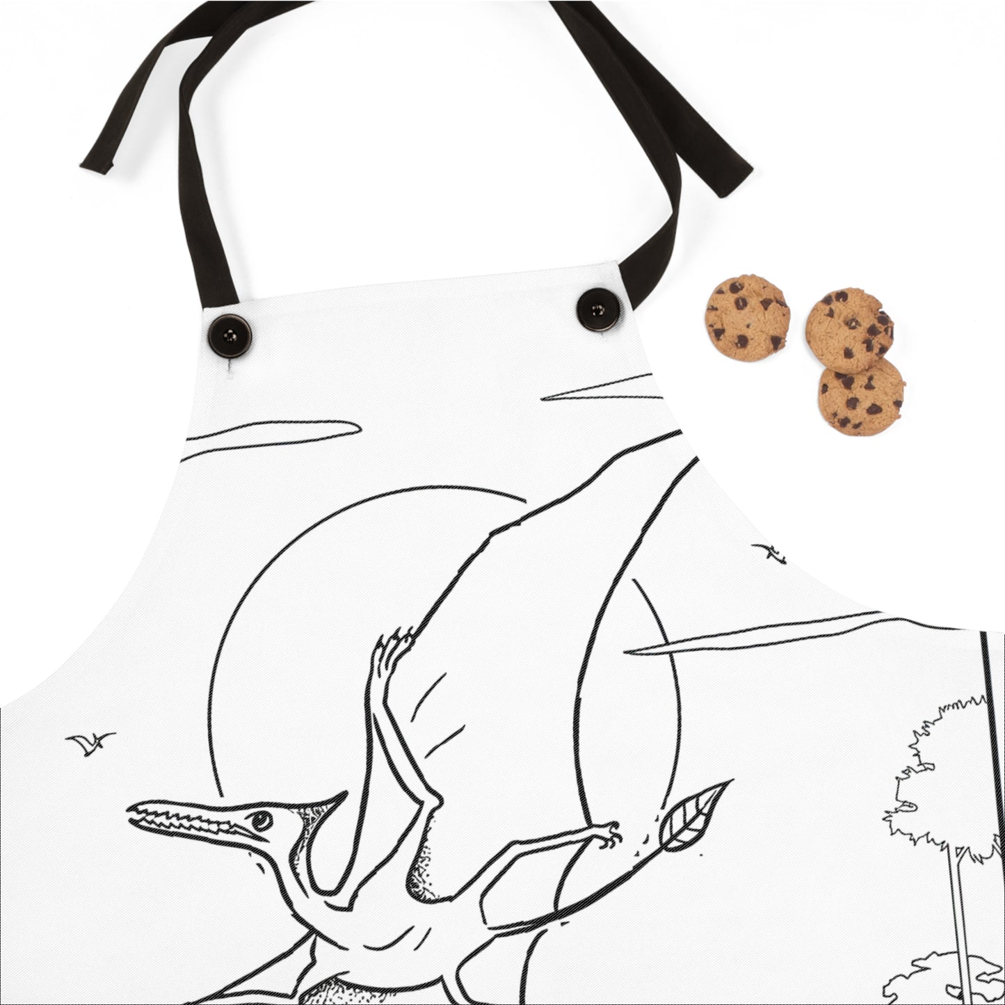 Apron Coloring Kit with 10 Fabric Markers - Pterodactyl