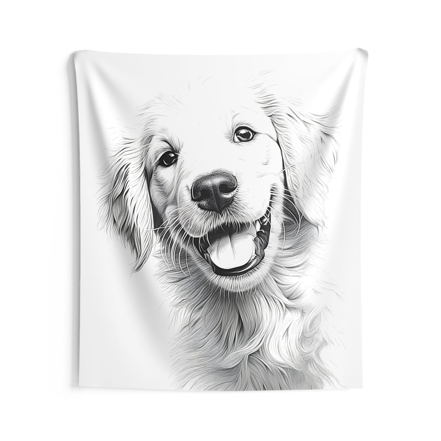 Indoor Wall Tapestries Coloring Kit with 10 Fabric Markers - Golden Retriever