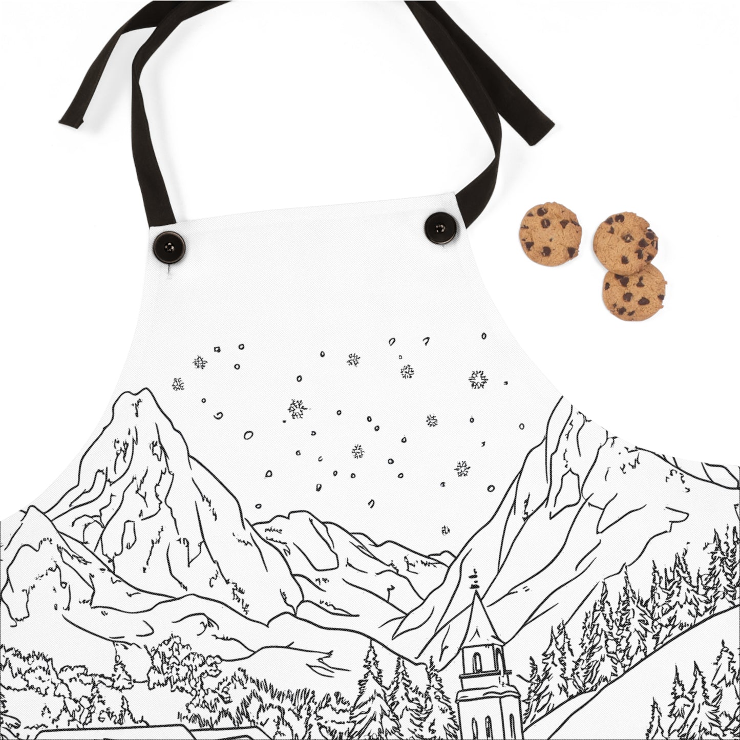 Apron Coloring Kit with 10 Fabric Markers - Mountain Village