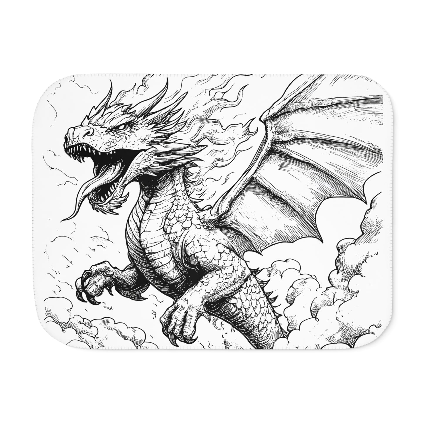 Blanket Coloring Kit with 10 Fabric Markers - Flying Dragon