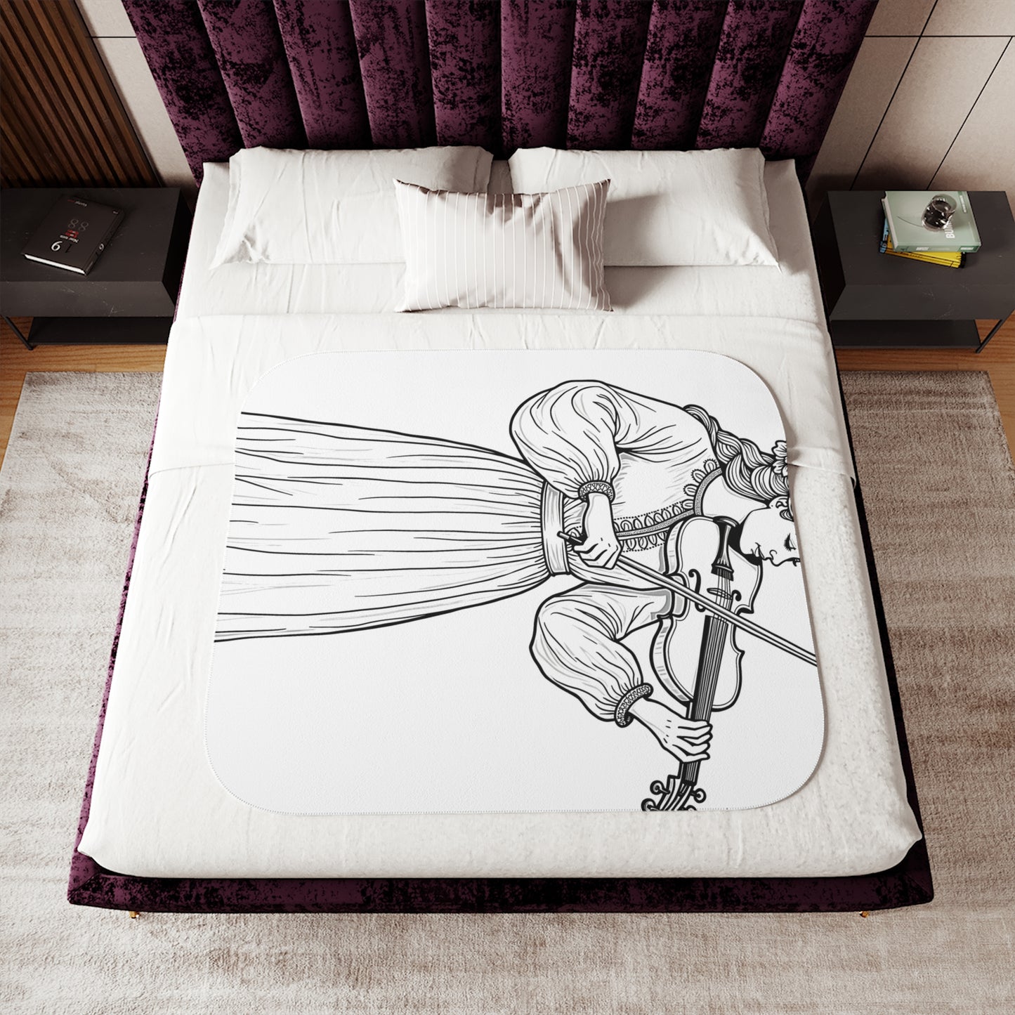 Blanket Coloring Kit with 10 Fabric Markers - Violin Player