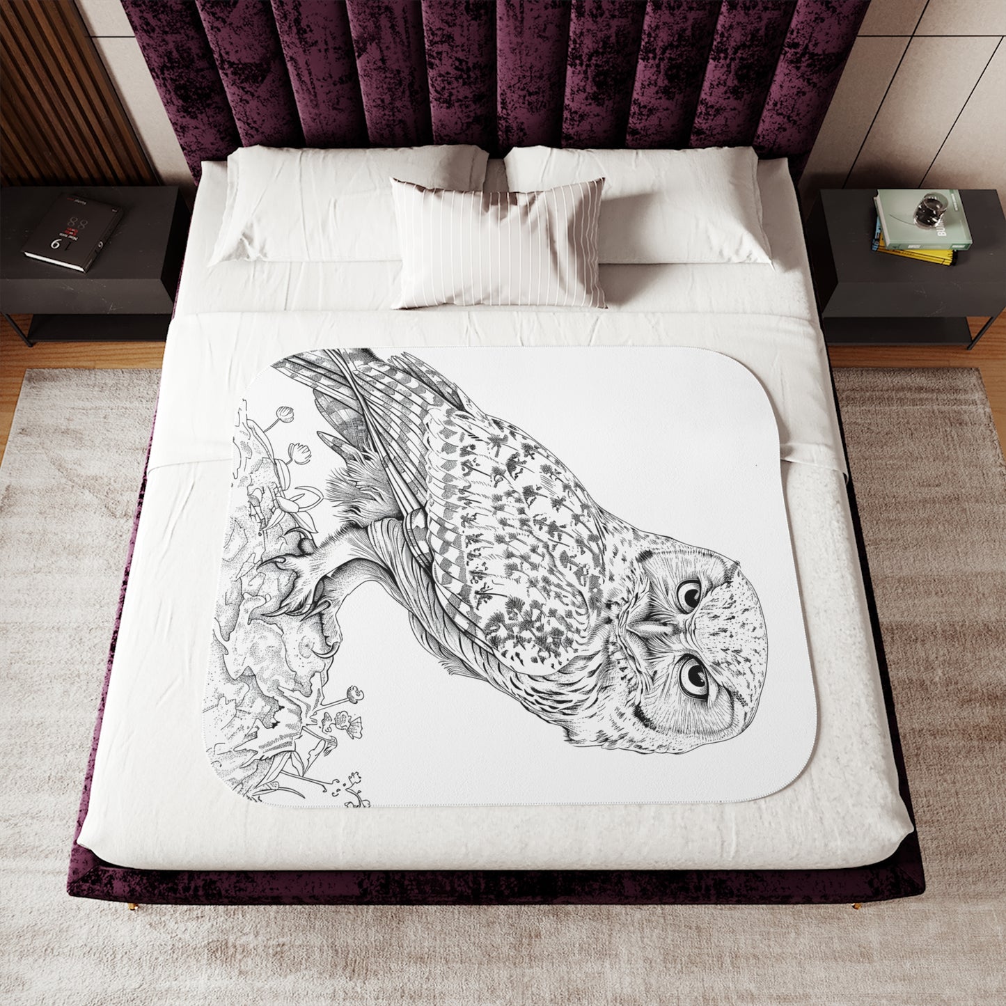 Blanket Coloring Kit with 10 Fabric Markers - Owl