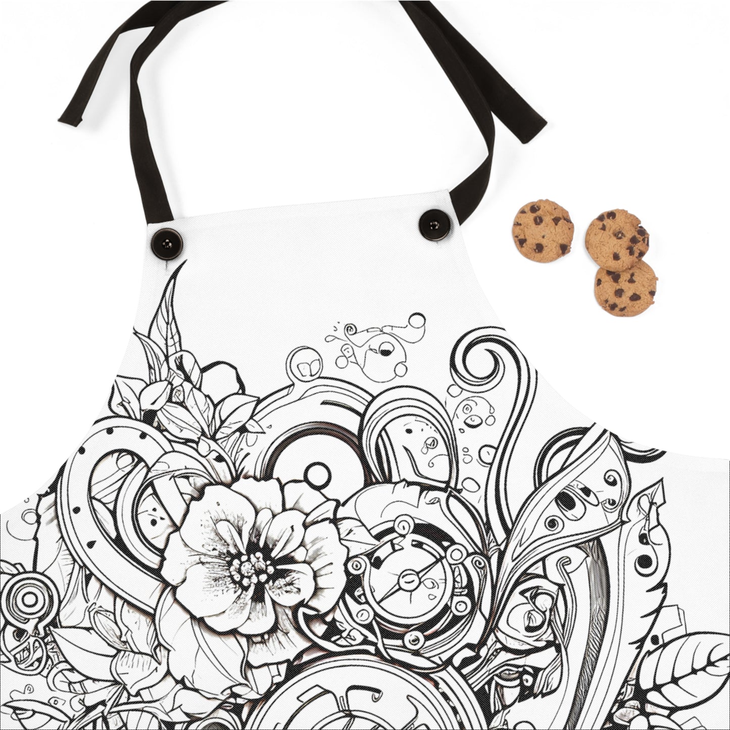 Apron Coloring Kit with 10 Fabric Markers - Floral Design