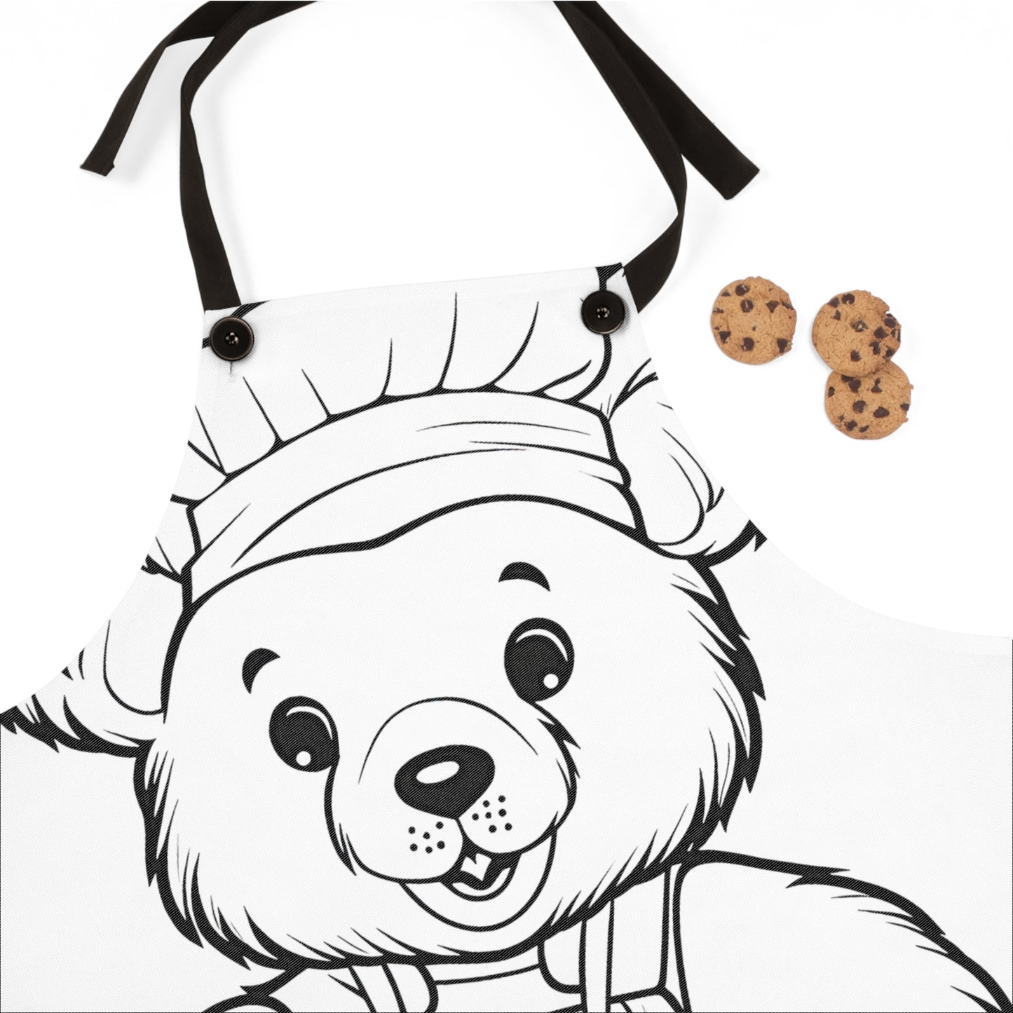 Apron Coloring Kit with 10 Fabric Markers - Chef Bear