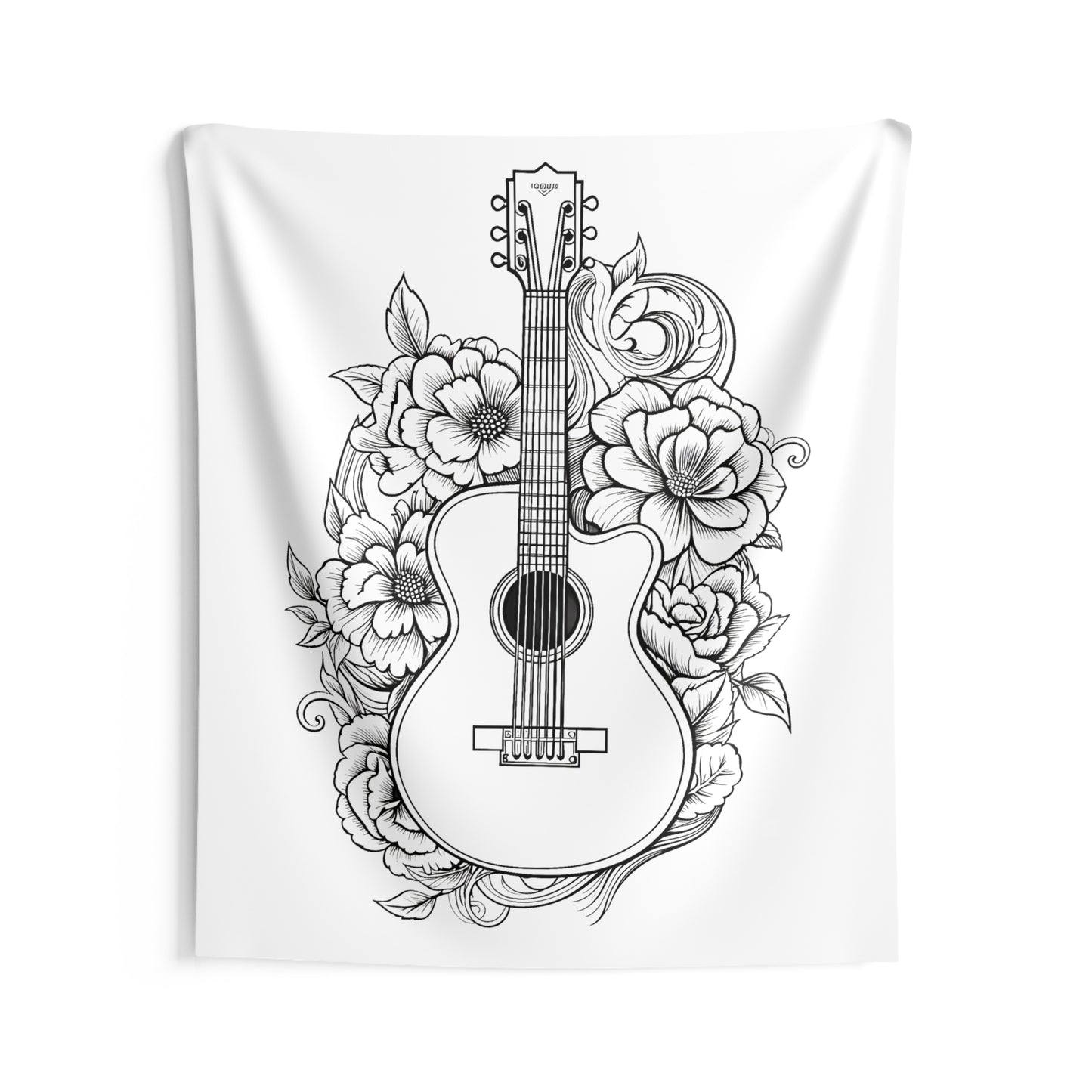 Indoor Wall Tapestries Coloring Kit with 10 Fabric Markers - Guitar