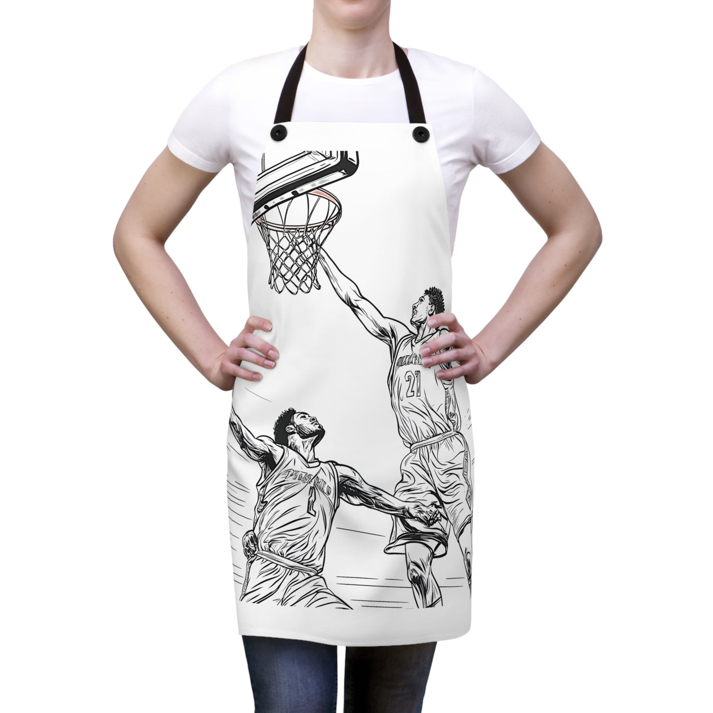 Apron Coloring Kit with 10 Fabric Markers - Basketball Game