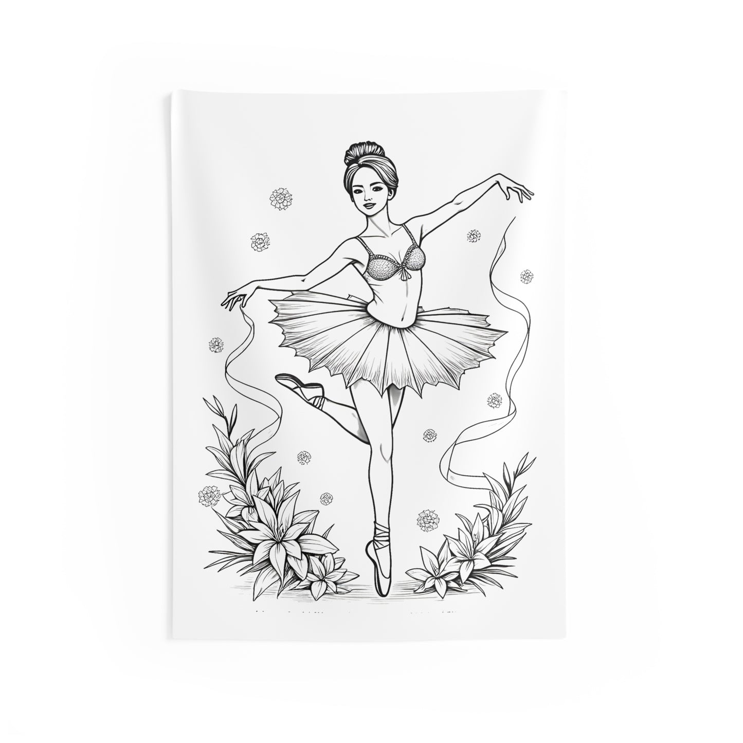 Indoor Wall Tapestries Coloring Kit with 10 Fabric Markers - Ballet