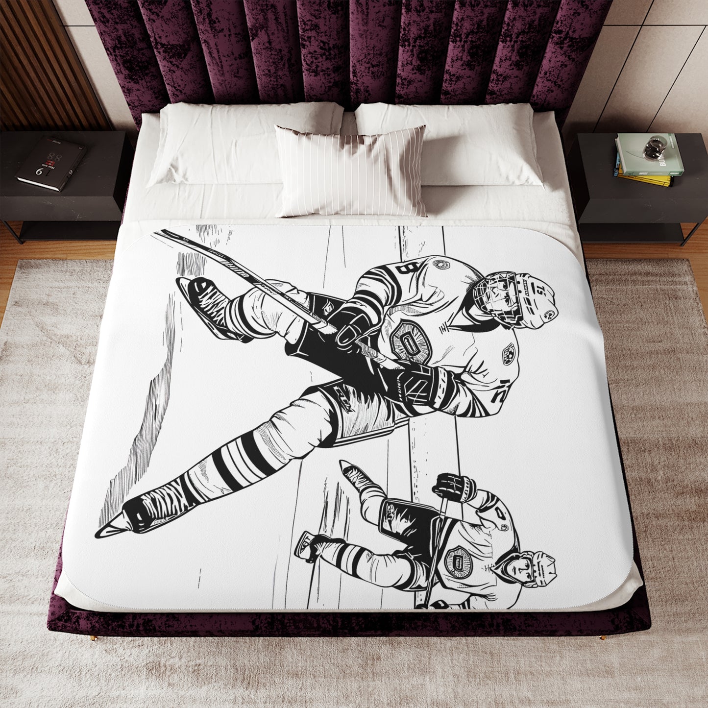 Blanket Coloring Kit with 10 Fabric Markers - Ice Hockey