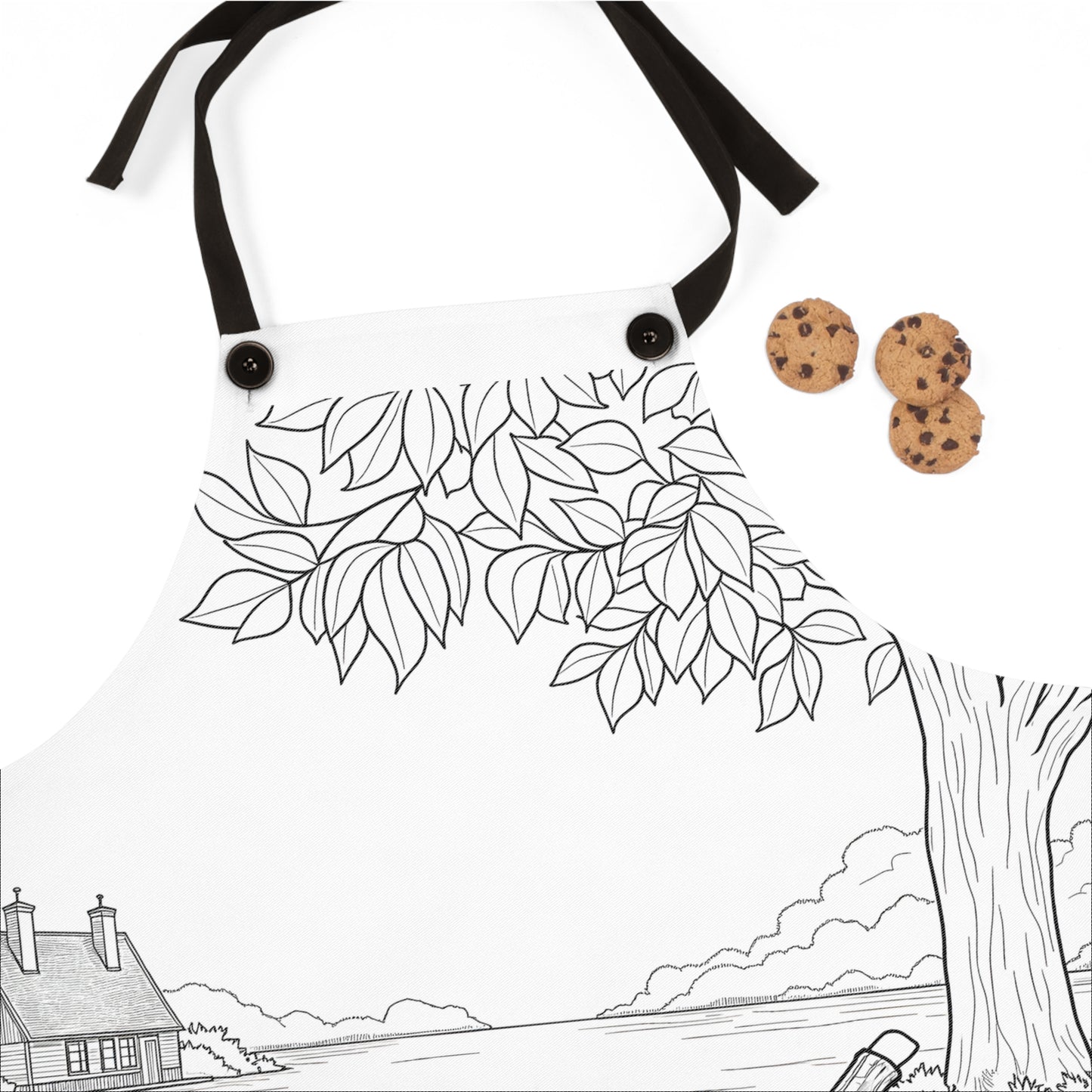 Apron Coloring Kit with 10 Fabric Markers - Countryside View