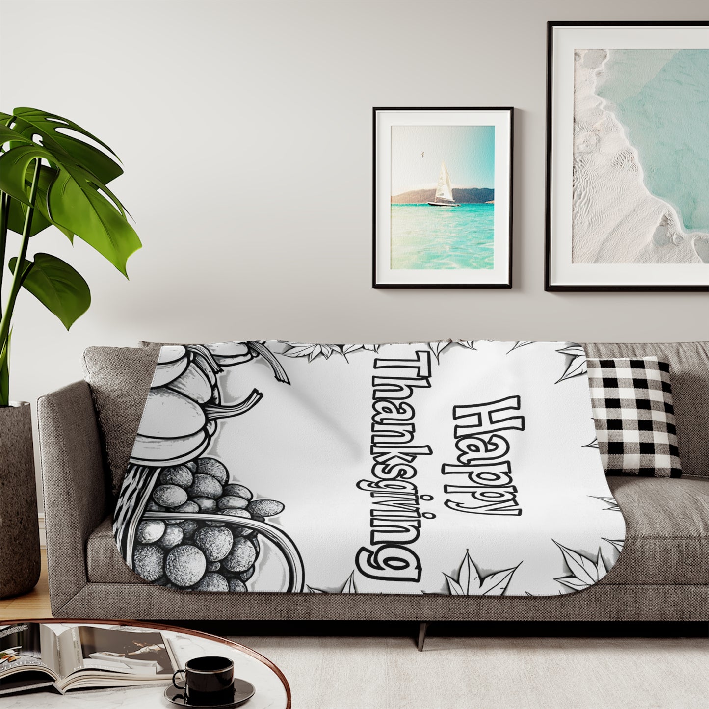 Blanket Coloring Kit with 10 Fabric Markers - Thanksgiving