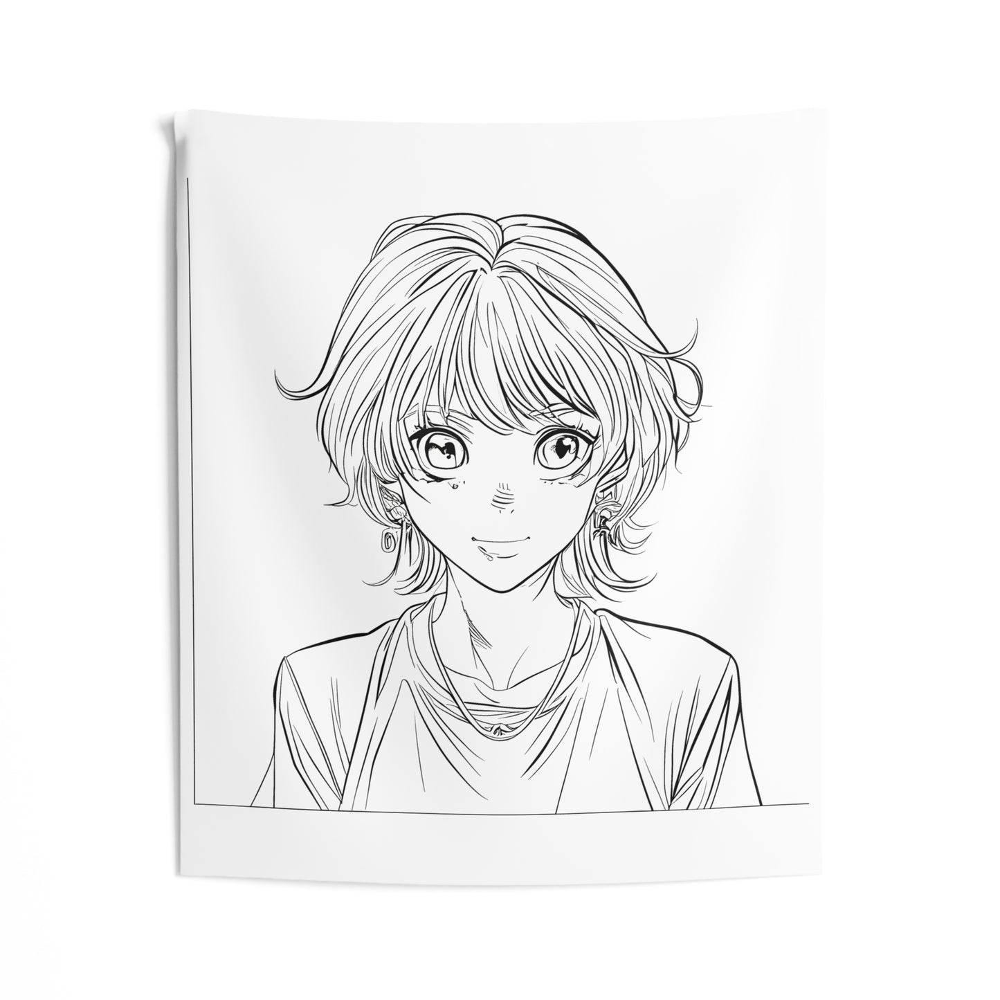 Indoor Wall Tapestries Coloring Kit with 10 Fabric Markers - Anime Character