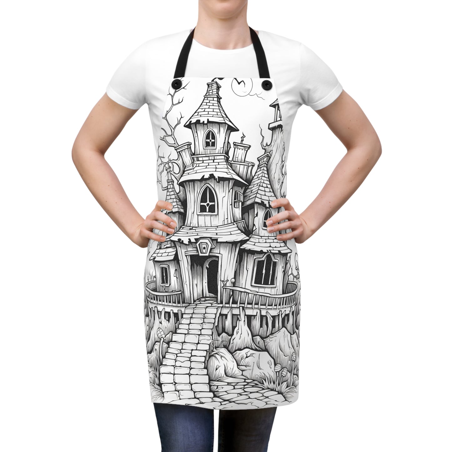 Apron Coloring Kit with 10 Fabric Markers - Spooky House