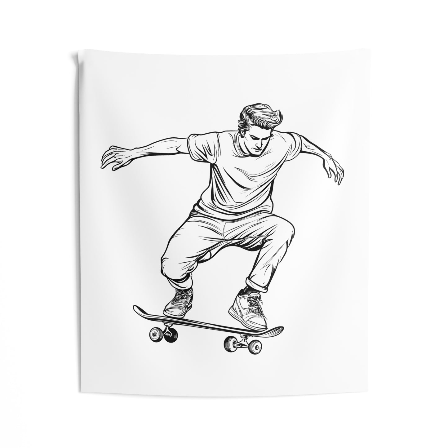 Indoor Wall Tapestries Coloring Kit with 10 Fabric Markers - Skateboarding