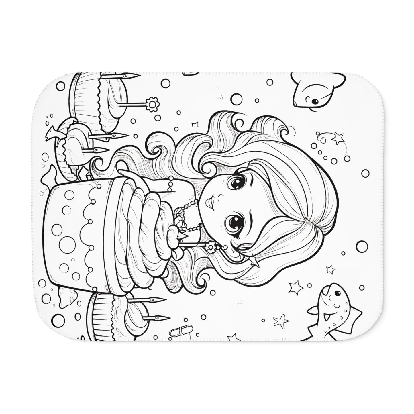 Blanket Coloring Kit with 10 Fabric Markers - Underwater Birthday