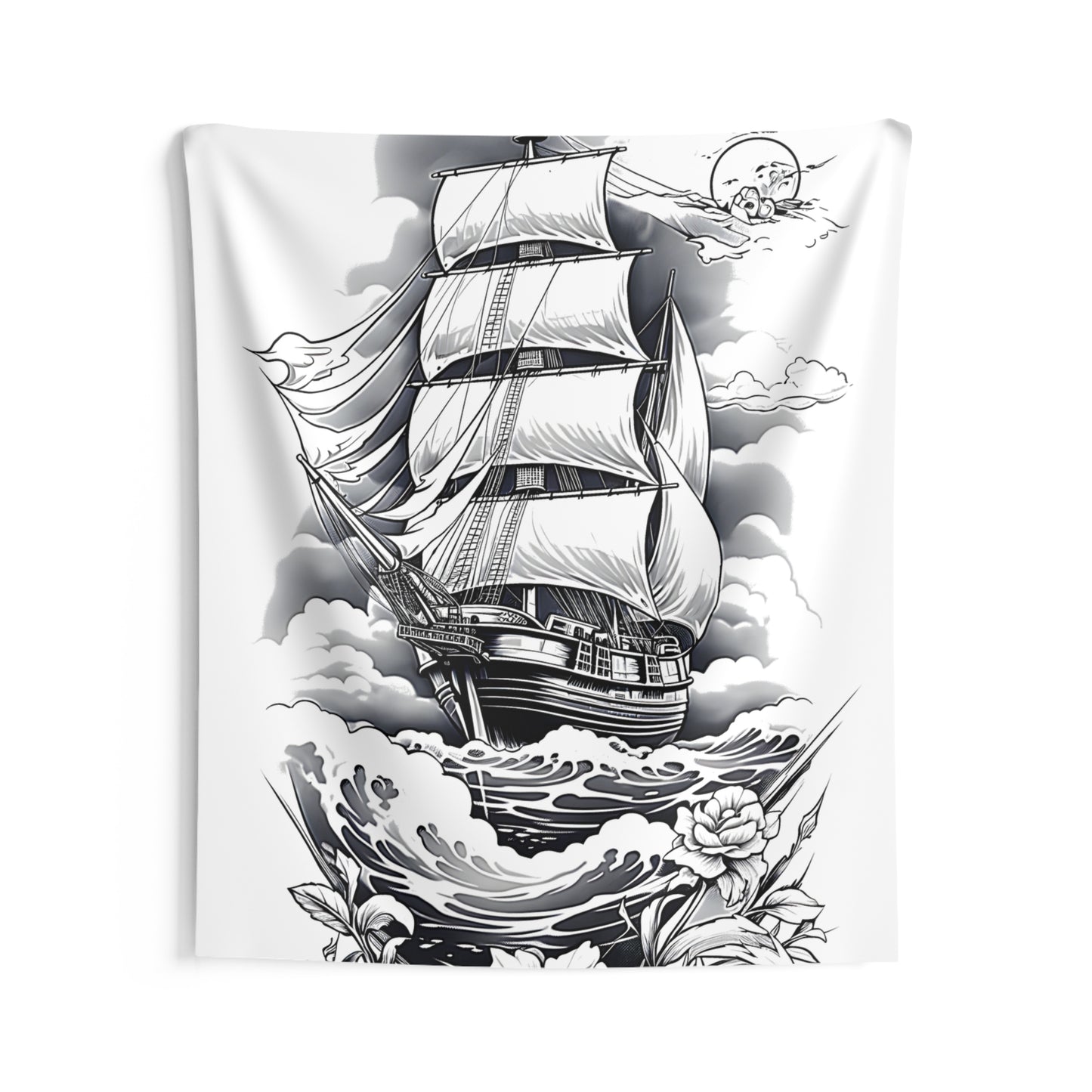 Indoor Wall Tapestries Coloring Kit with 10 Fabric Markers - Sailing Ship