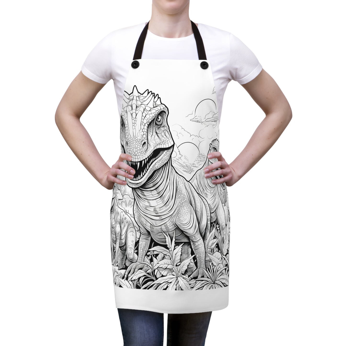 Apron Coloring Kit with 10 Fabric Markers - Theropods