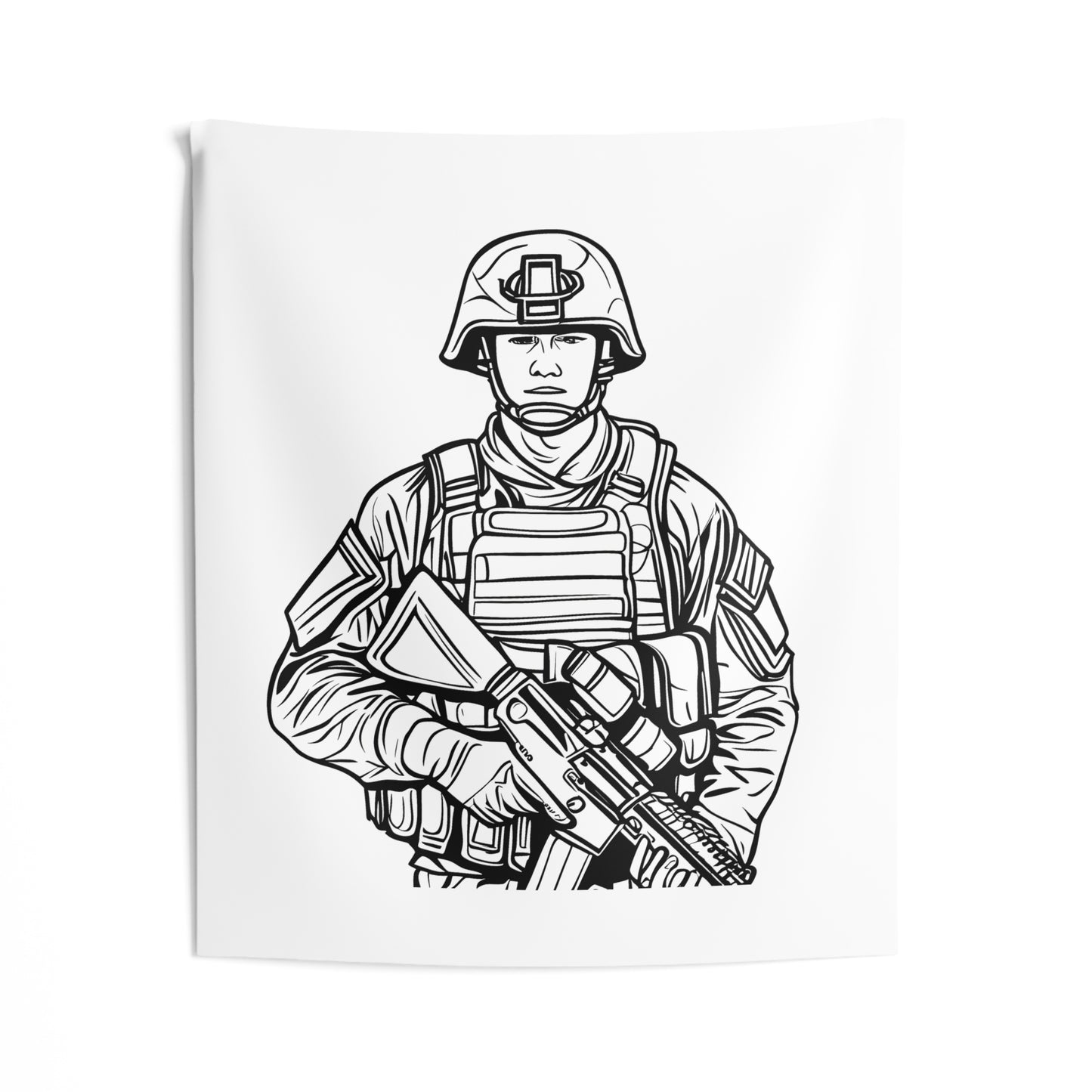 Indoor Wall Tapestries Coloring Kit with 10 Fabric Markers - Soldier