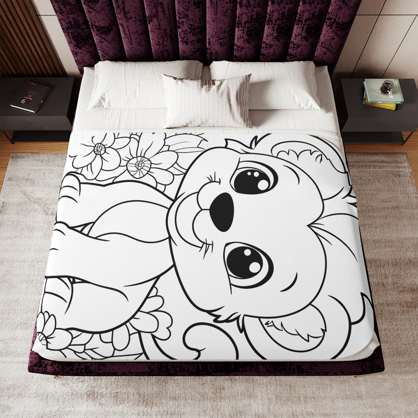 Blanket Coloring Kit with 10 Fabric Markers - Cute Lion