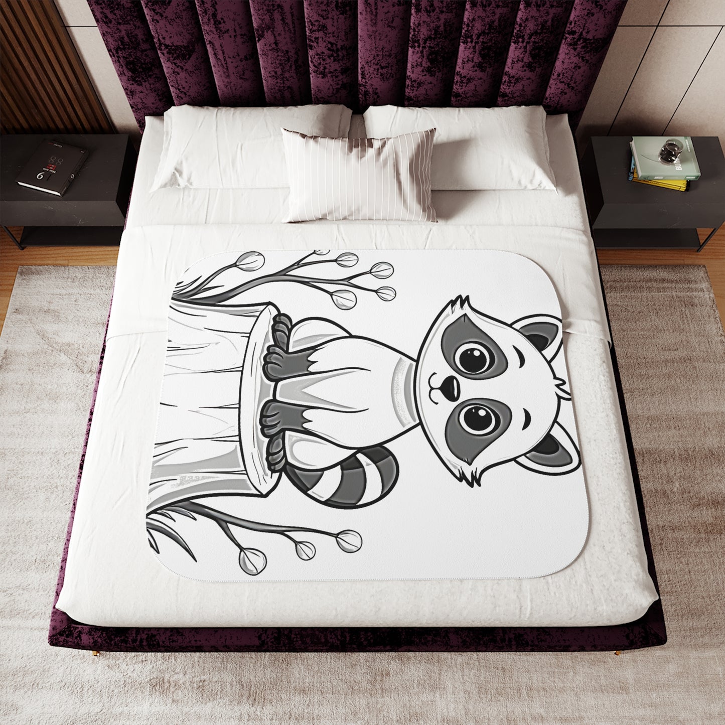 Blanket Coloring Kit with 10 Fabric Markers - Raccoon