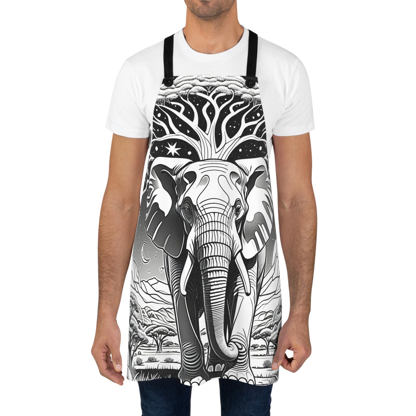 Apron Coloring Kit with 10 Fabric Markers - Artistic Elephant