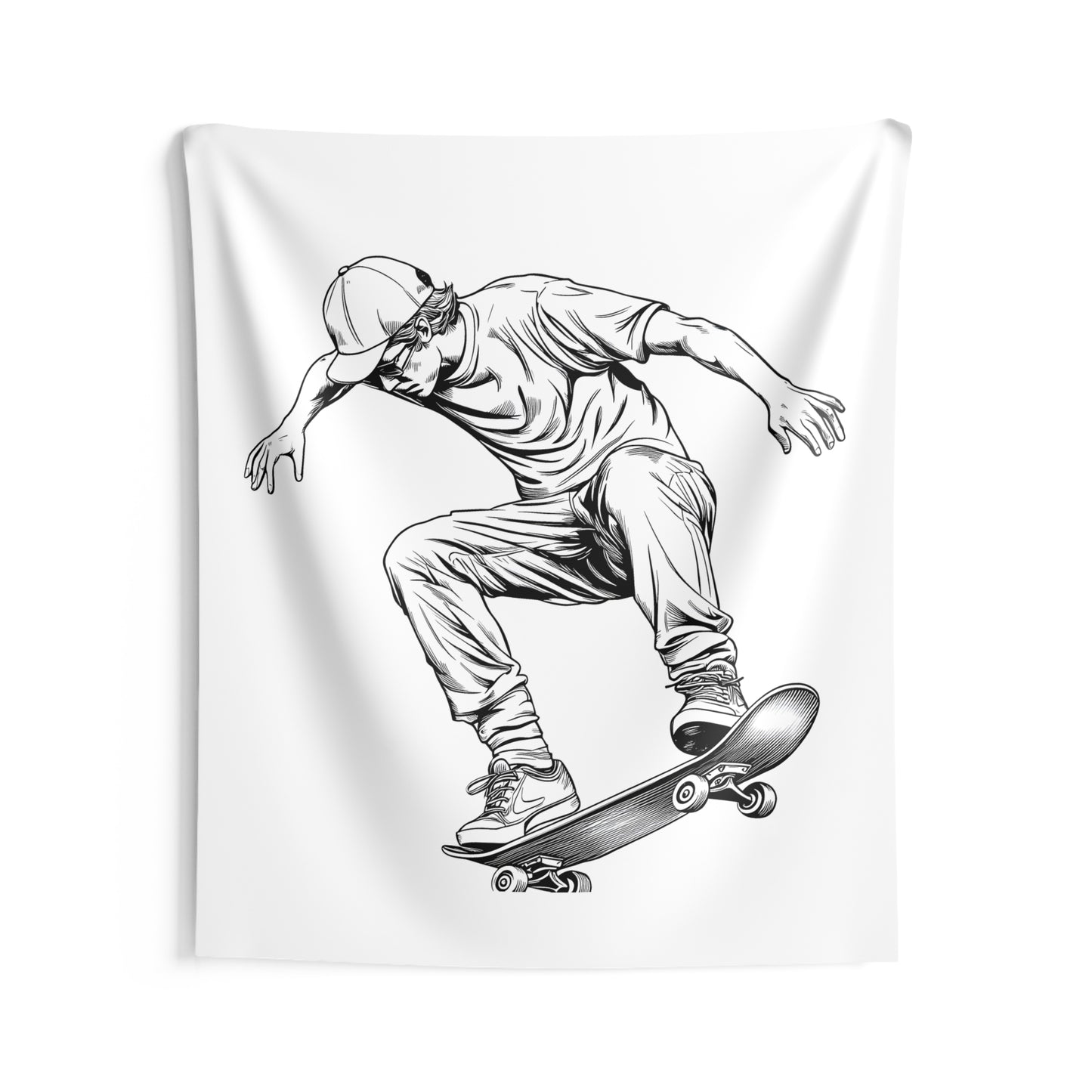 Indoor Wall Tapestries Coloring Kit with 10 Fabric Markers - Young Skater