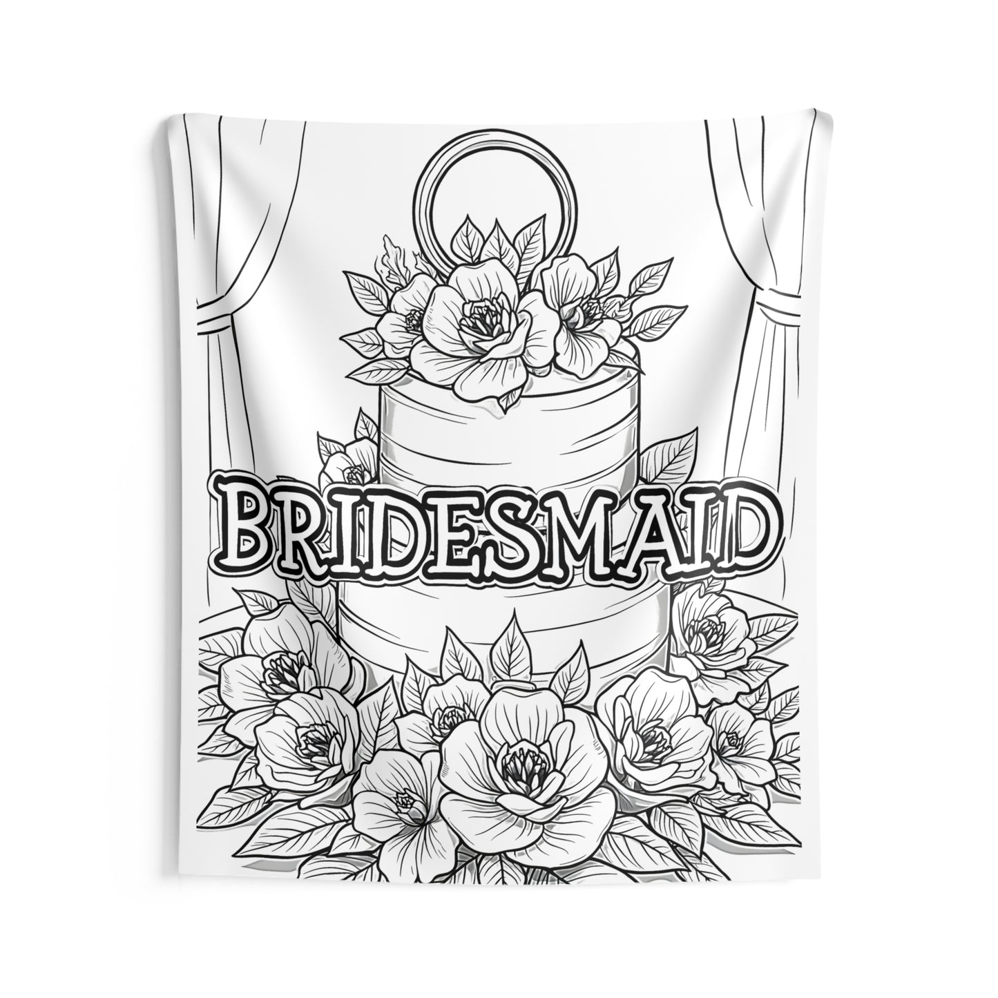 Indoor Wall Tapestries Coloring Kit with 10 Fabric Markers - Bridesmaid