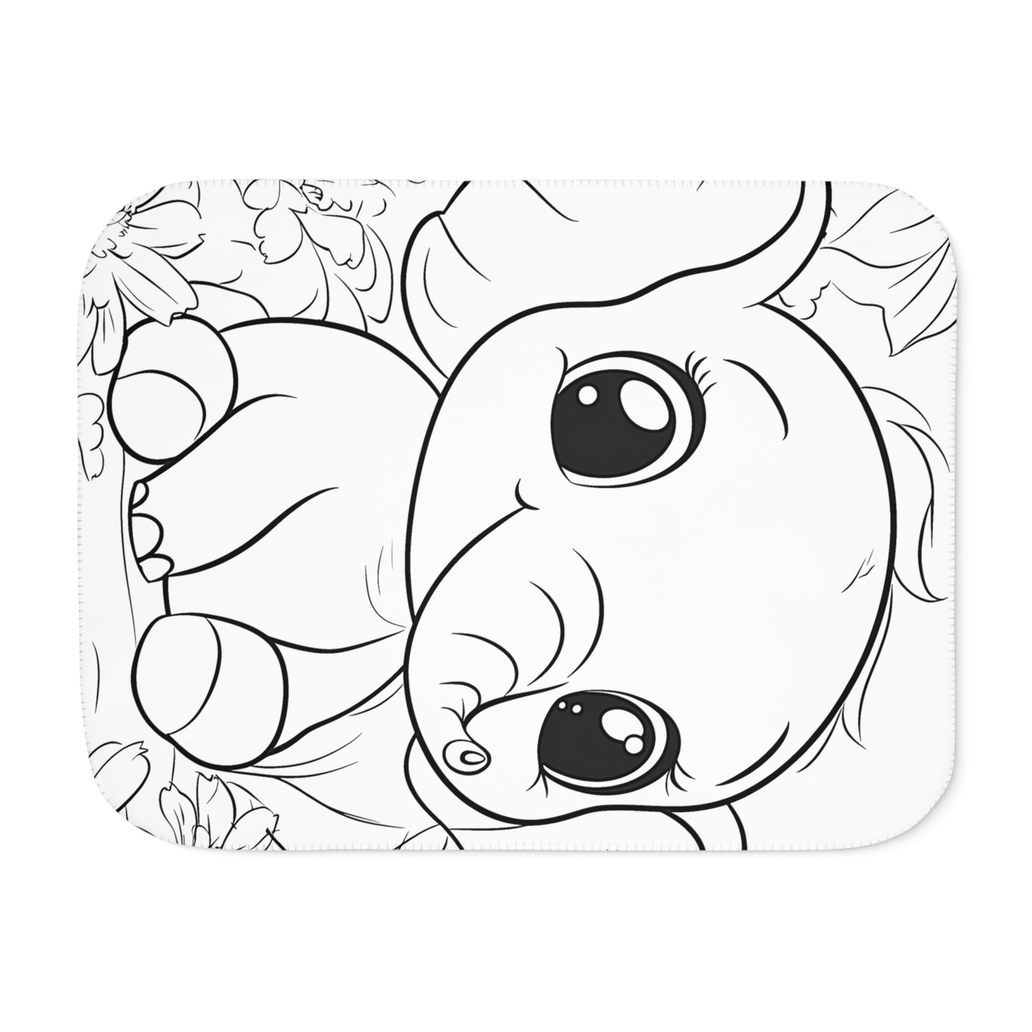 Blanket Coloring Kit with 10 Fabric Markers - Baby Elephant in Nature